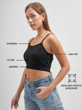 Tokyo Talkies Women Black Solid Regular Top