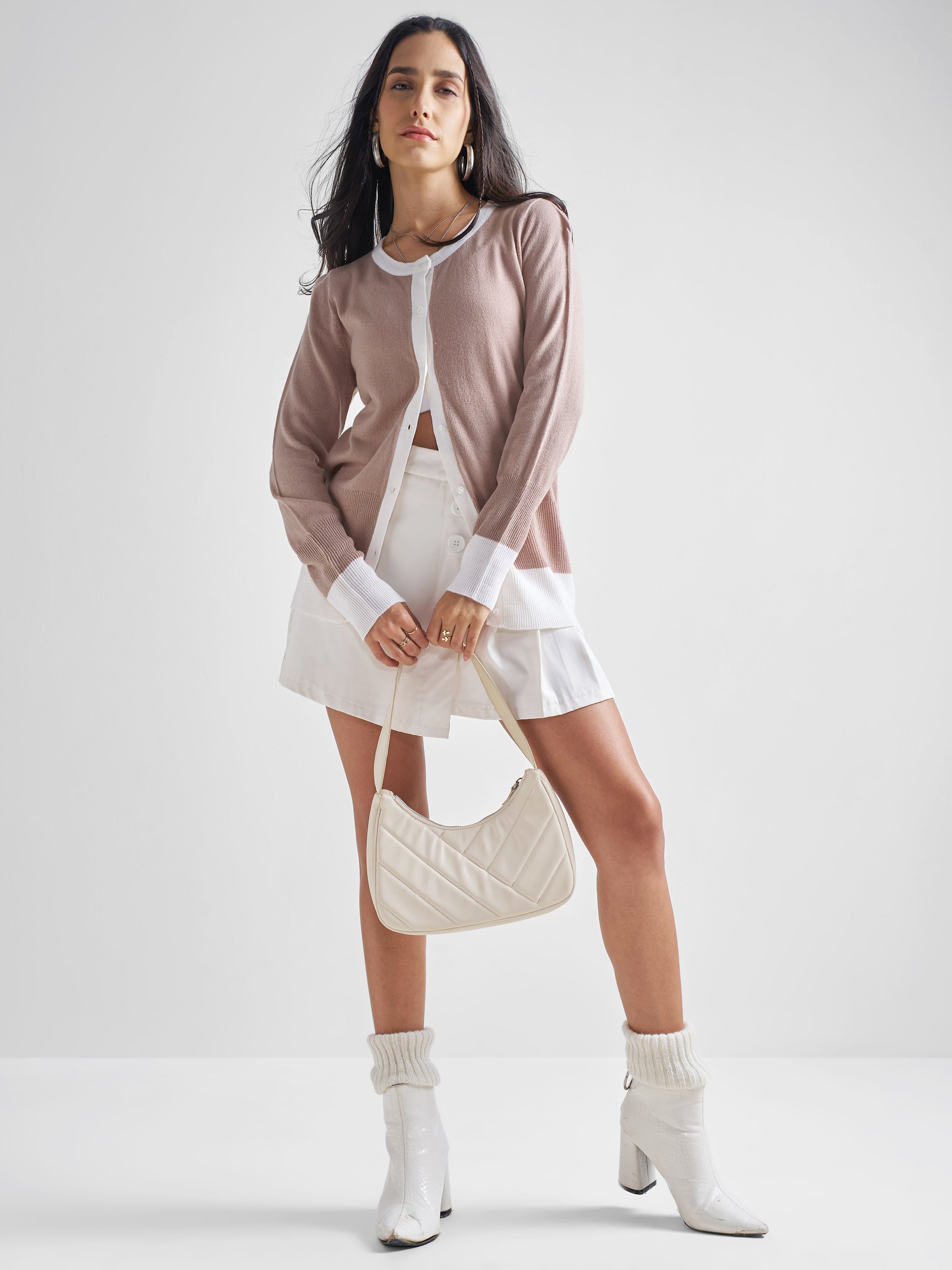 Tokyo Talkies Women Pink Round Neck Sweater - Pink - Image 2
