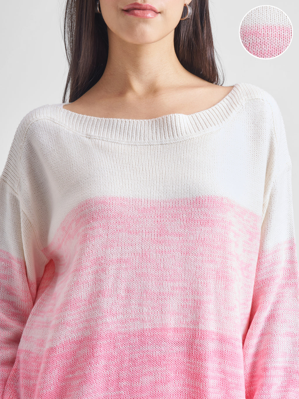 Tokyo Talkies Women Off White Round Neck Sweater - Off White - Image 5