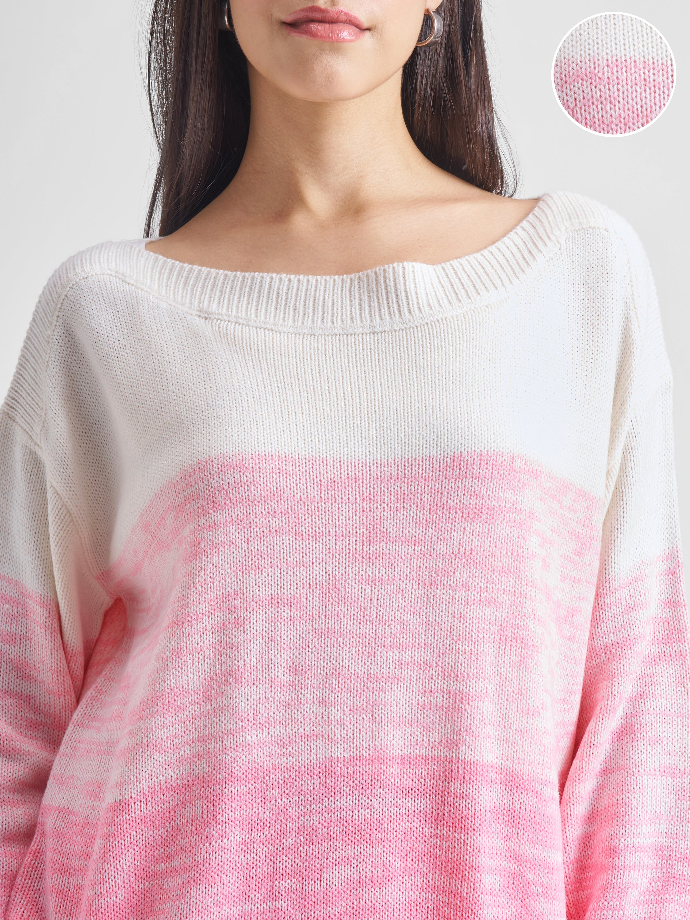 Tokyo Talkies Women Off White Round Neck Sweater - Off White - Image 5