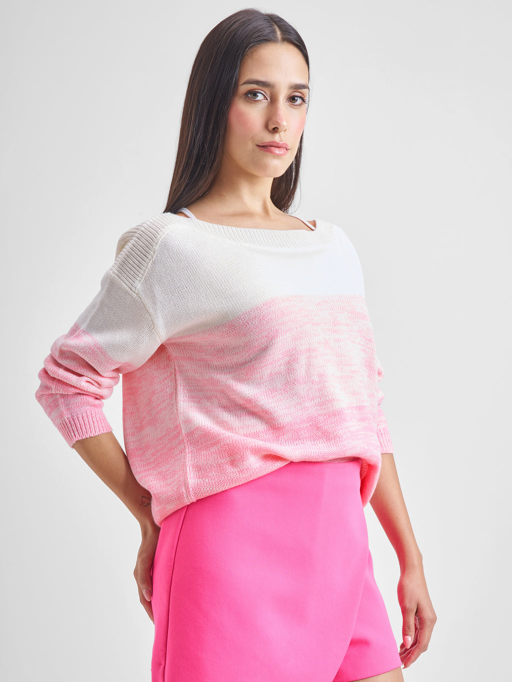 Tokyo Talkies Women Off White Round Neck Sweater - Off White - Image 6