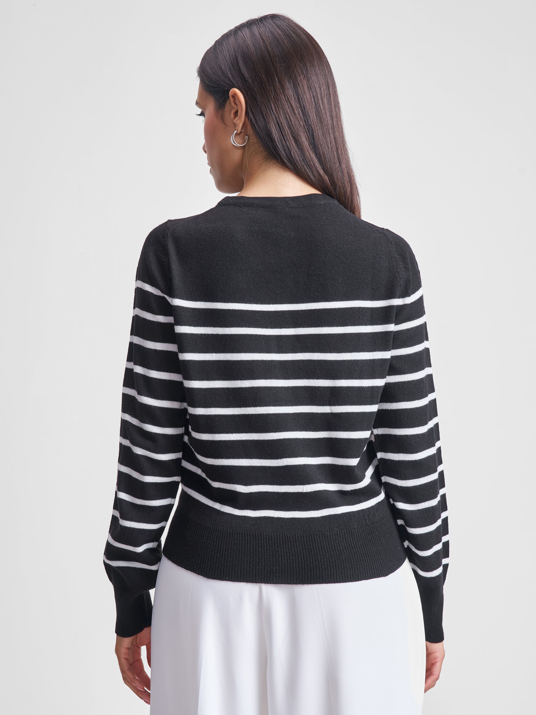Tokyo Talkies Women Black Round Neck Sweater - Black - Image 3