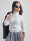 Tokyo Talkies Women White Turtle Neck Sweater - White - Image 1