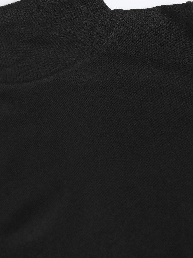 Tokyo Talkies Women Black Turtle Neck Sweater - Black - Image 7