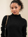 Tokyo Talkies Women Black Turtle Neck Sweater - Black - Image 1