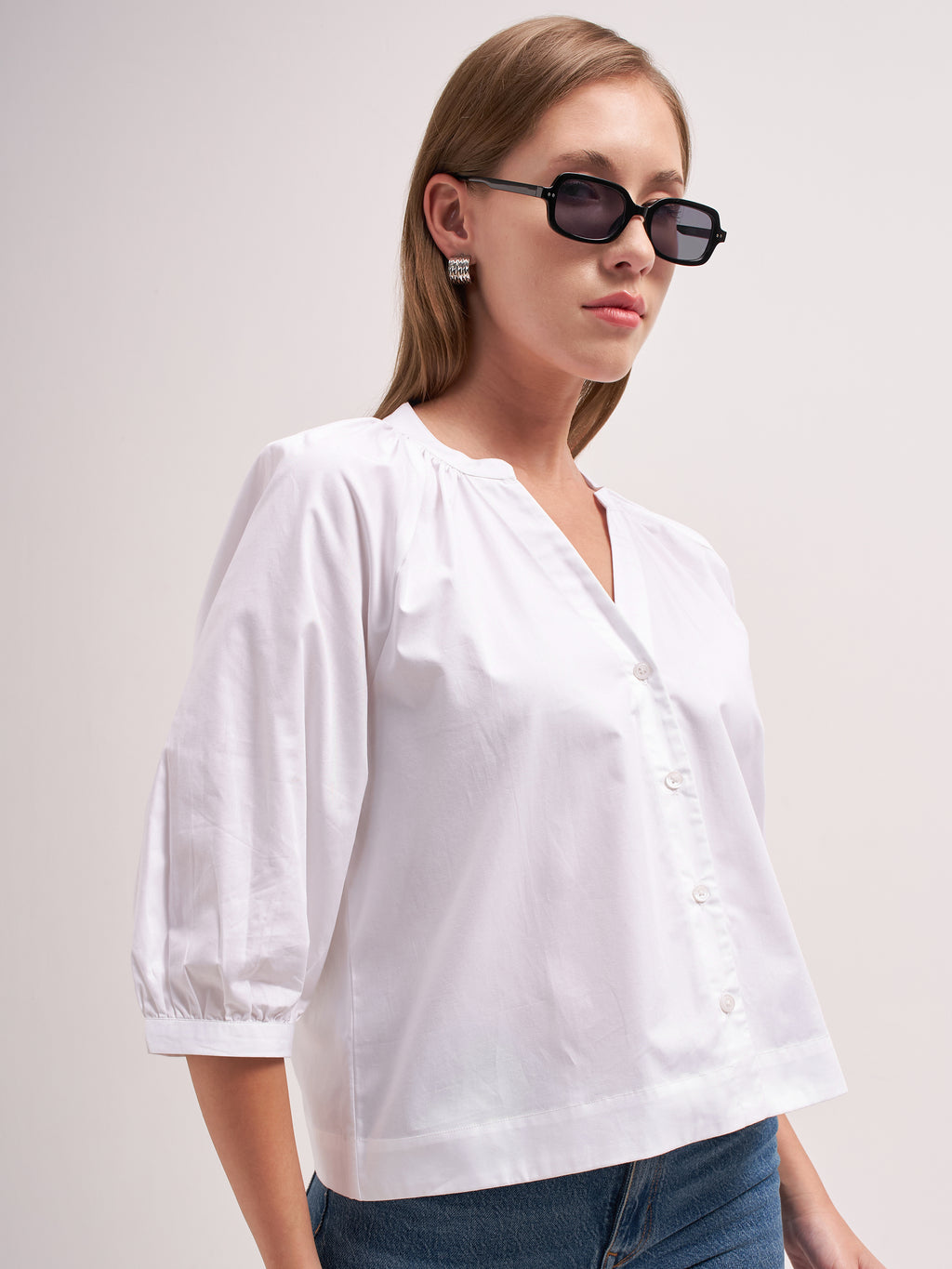 Tokyo Talkies Women White Solid Regular Top