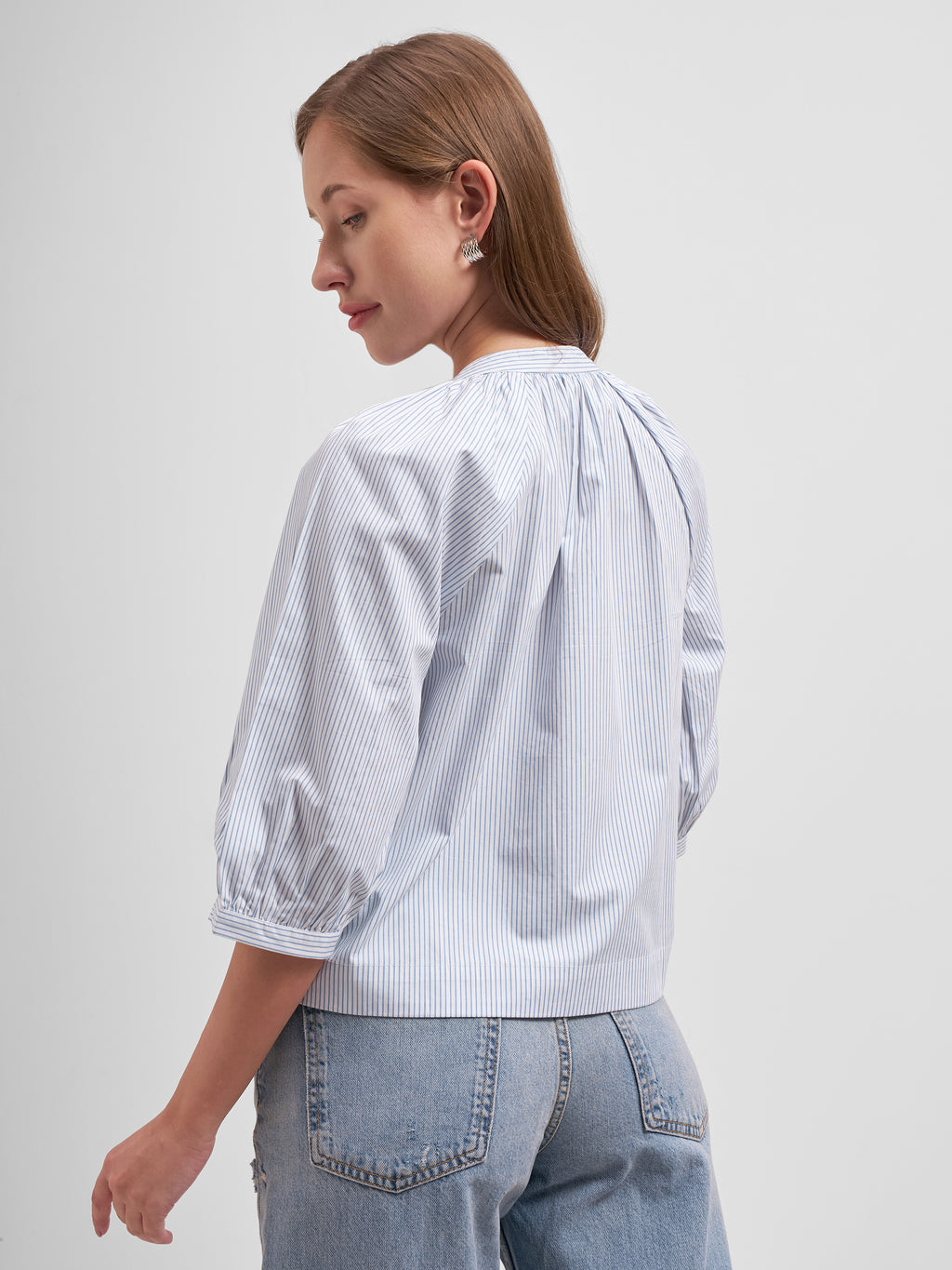 Tokyo Talkies Women White Striped Regular Top