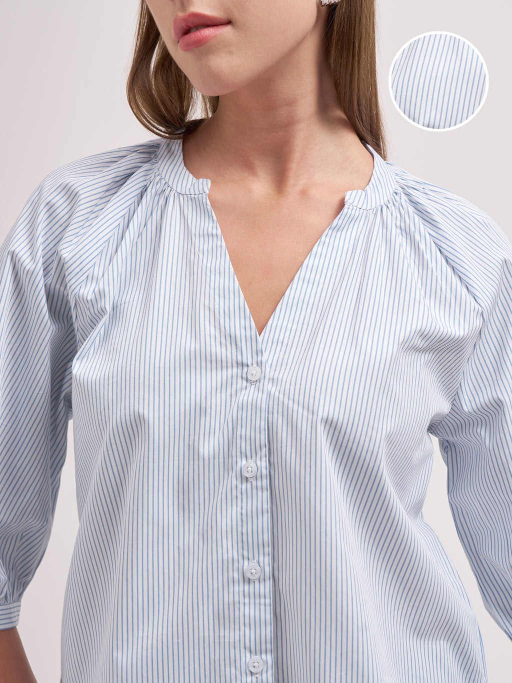 Tokyo Talkies Women White Striped Regular Top