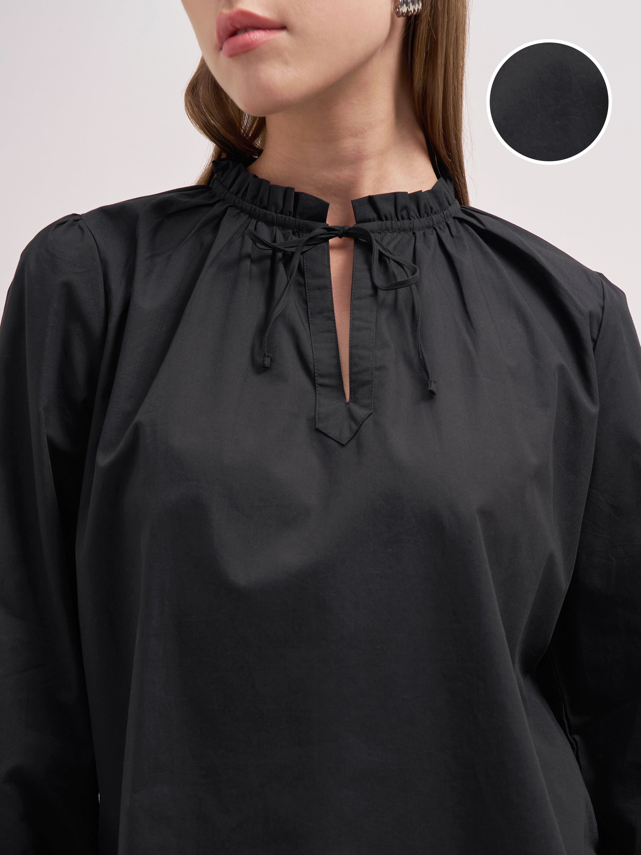 Tokyo Talkies Women Black Solid Regular Top