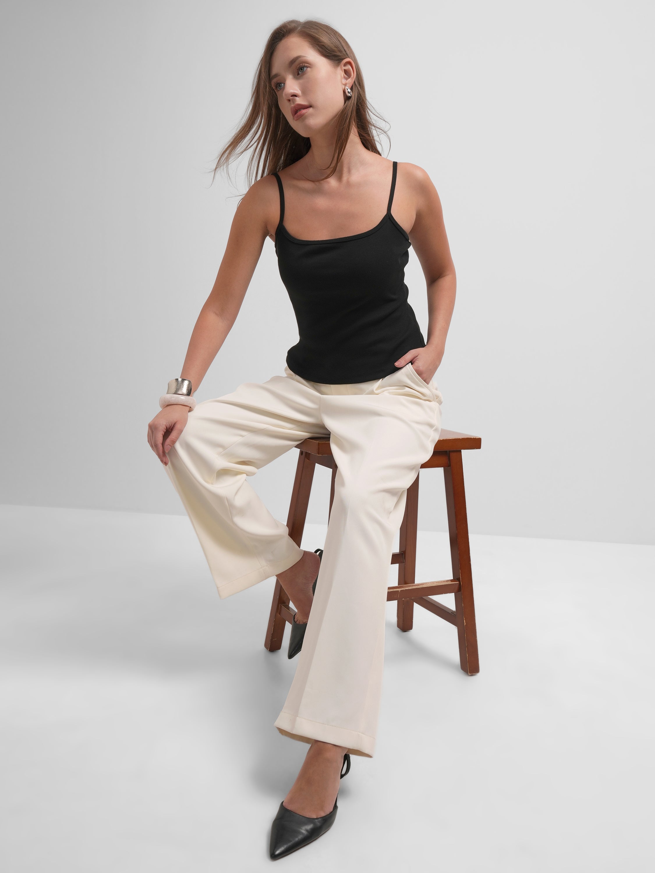 Tokyo Talkies Women Black Solid Regular Top