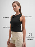 Tokyo Talkies Women Black Solid Regular Top