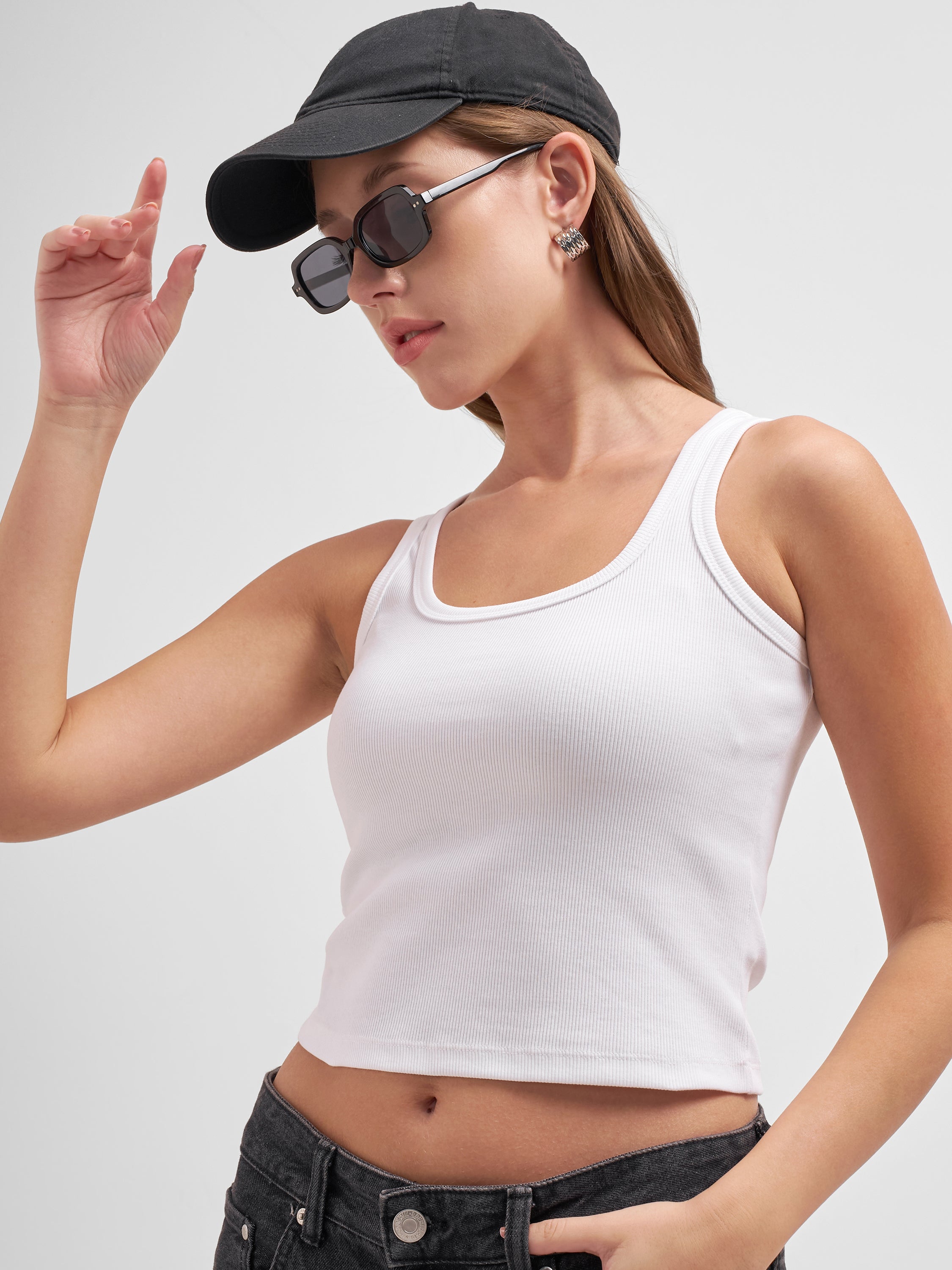 Tokyo Talkies Women White Solid Regular Top