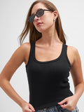 Tokyo Talkies Women Black Solid Regular Top
