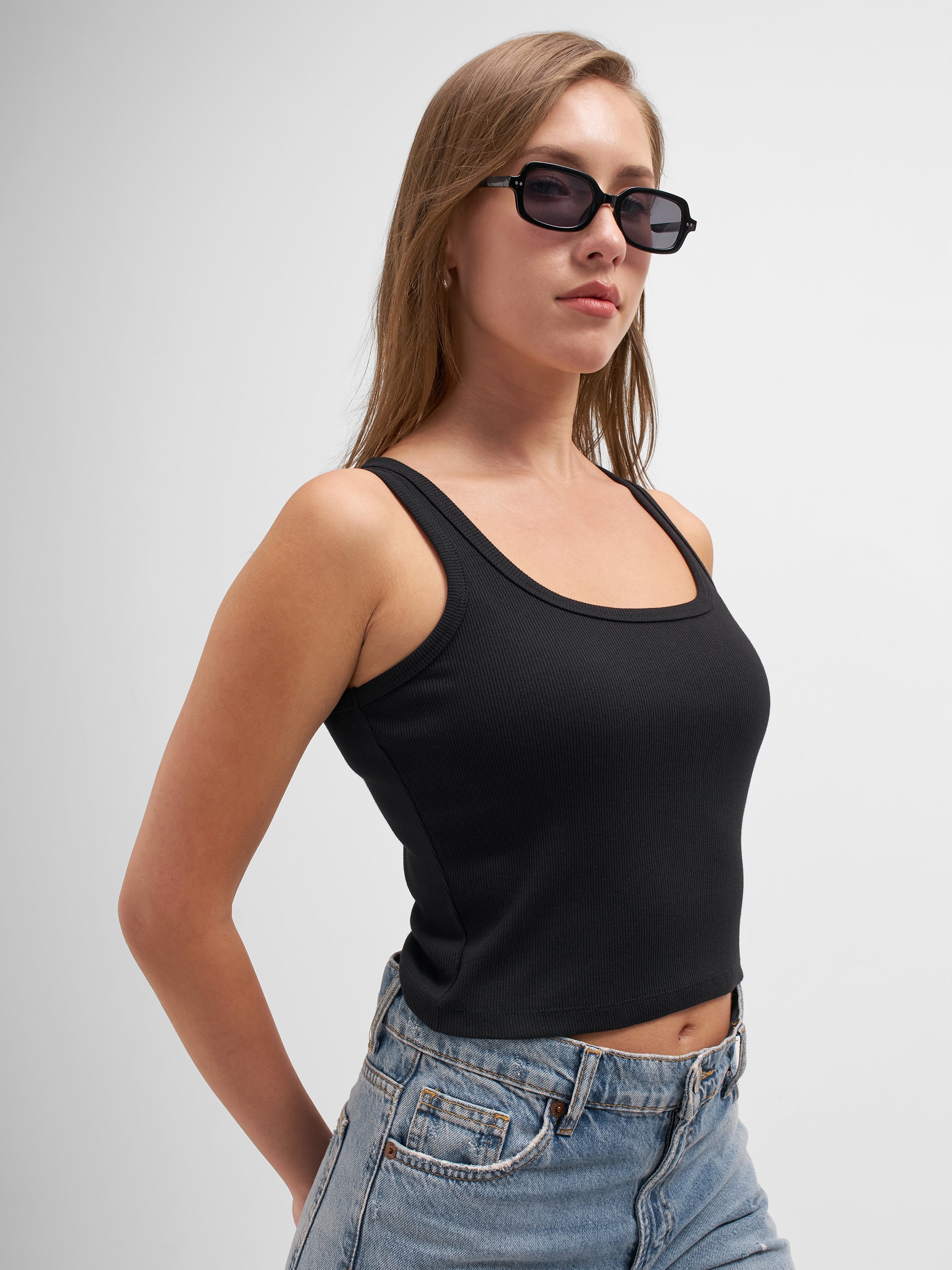 Tokyo Talkies Women Black Solid Regular Top