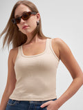 Tokyo Talkies Women Beige Solid Regular Top