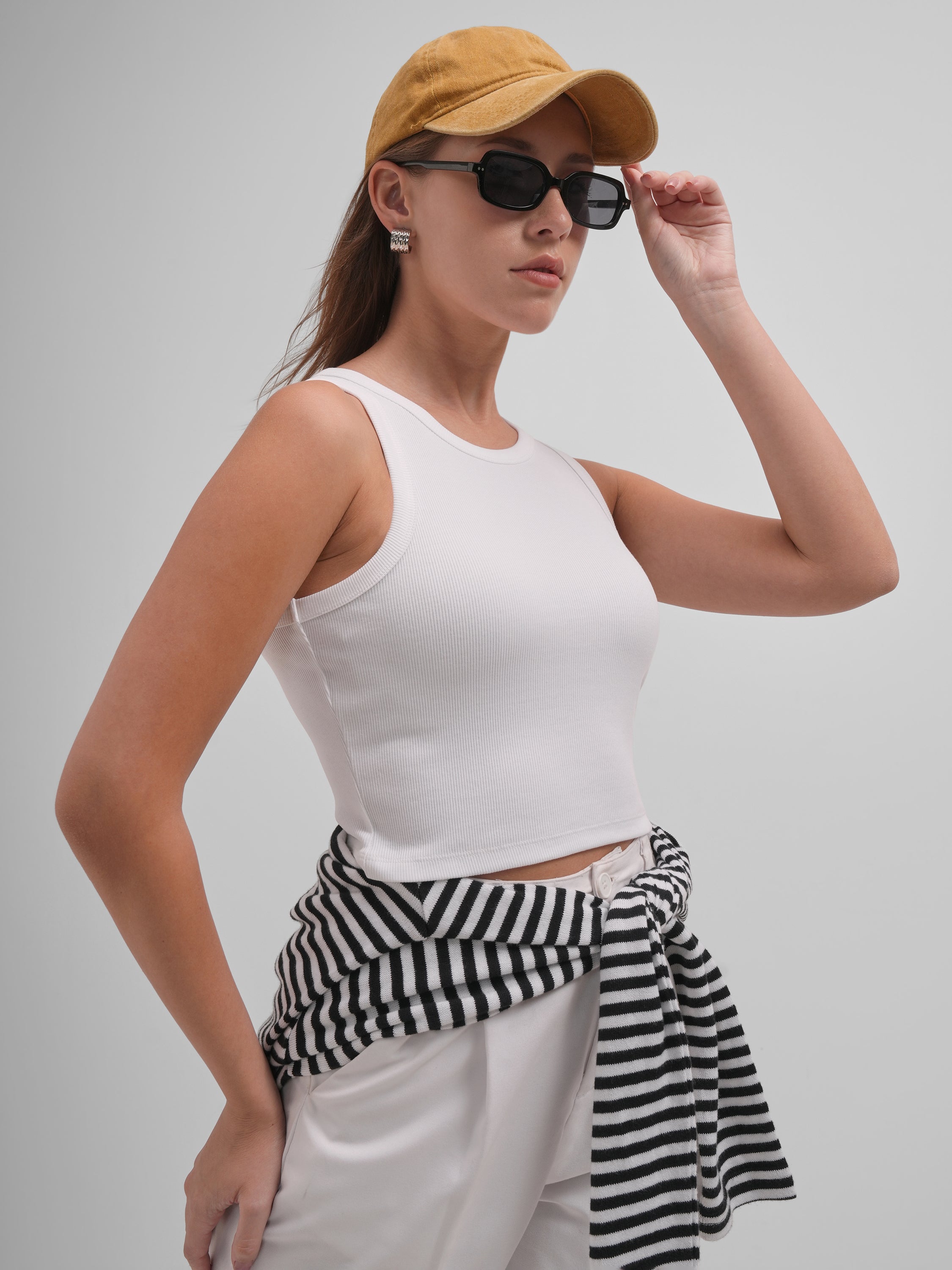 Tokyo Talkies Women White Solid Regular Top