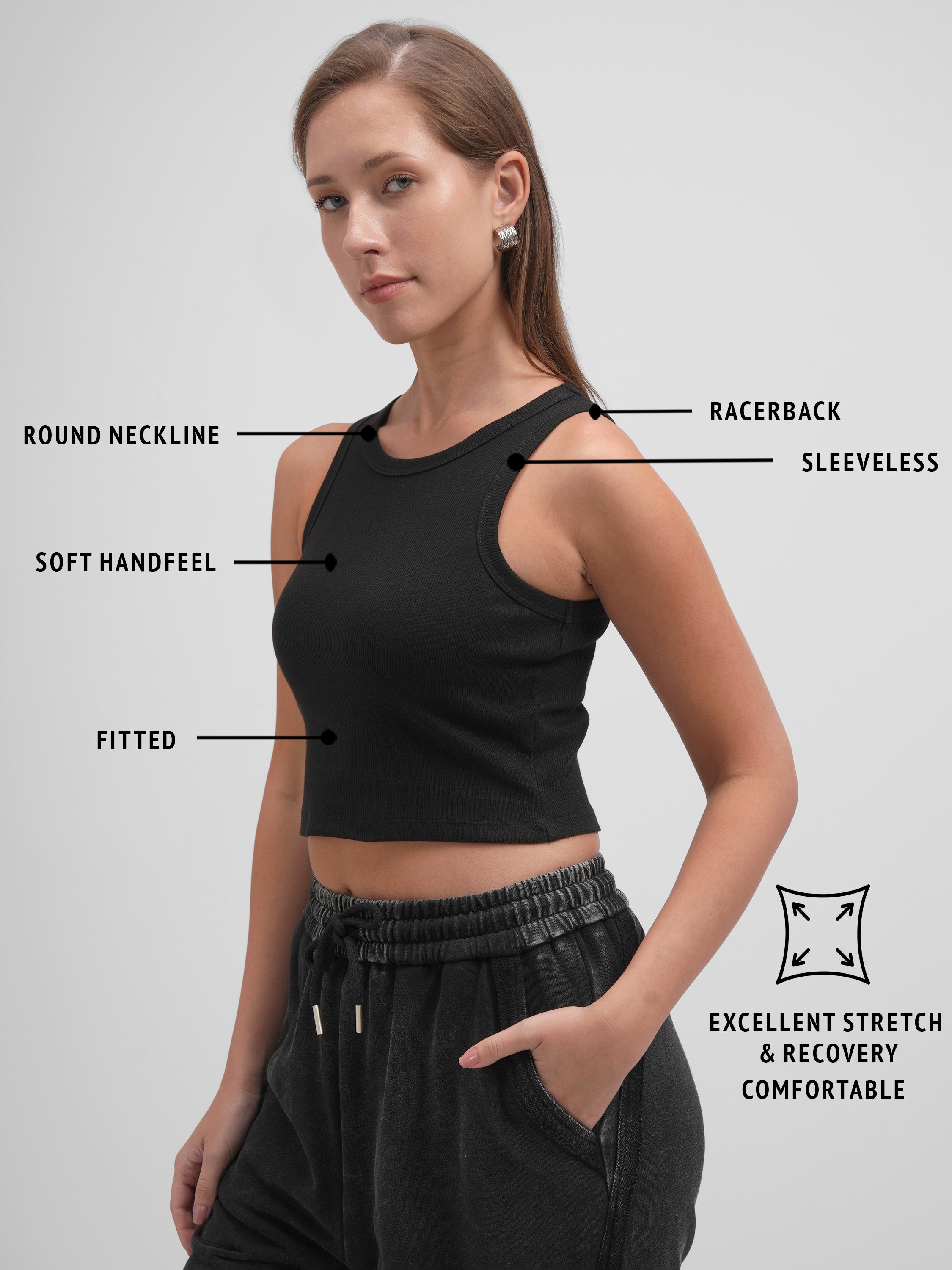 Tokyo Talkies Women Black Solid Regular Top