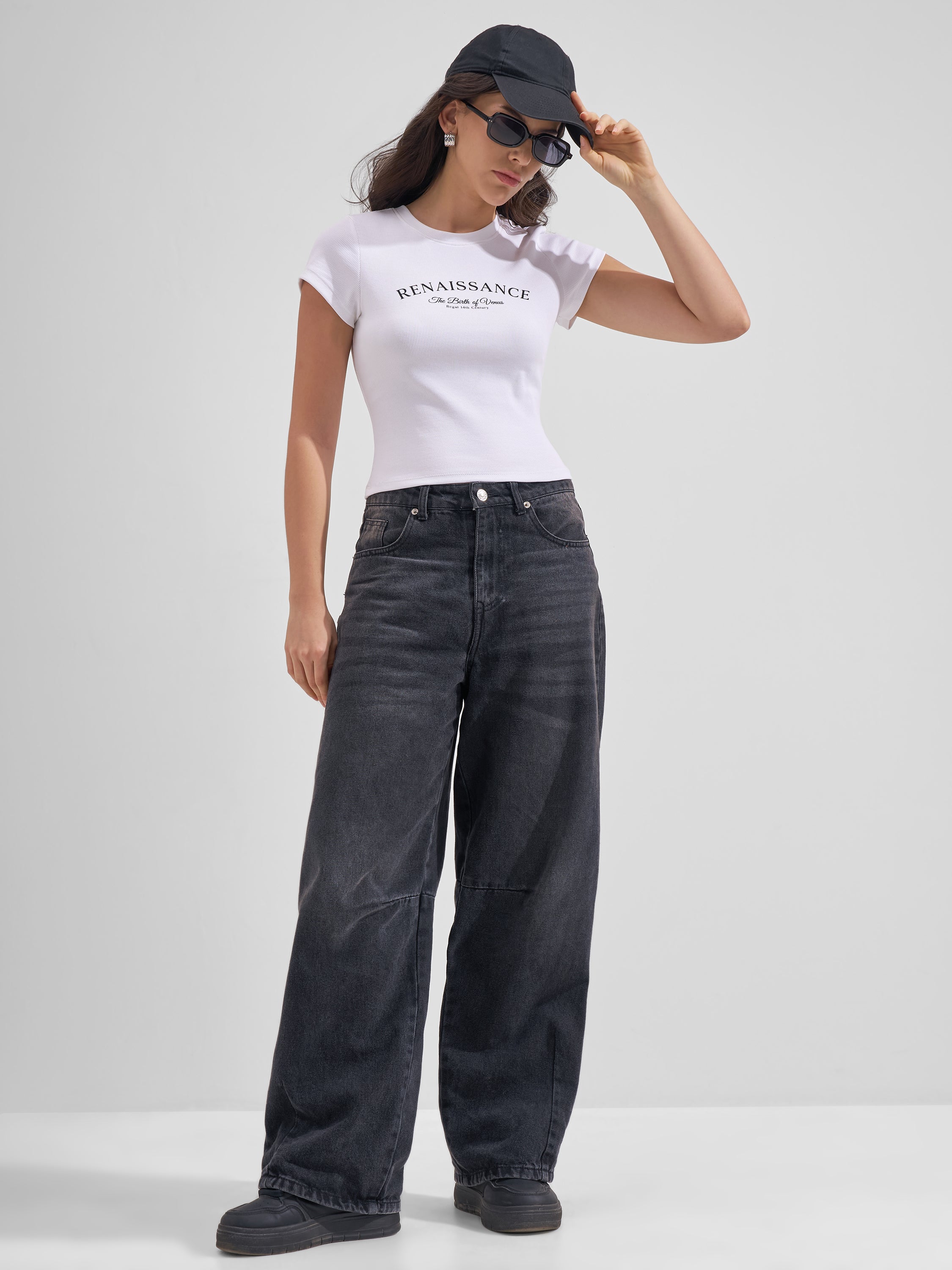 Tokyo Talkies Women White Printed Regular Top