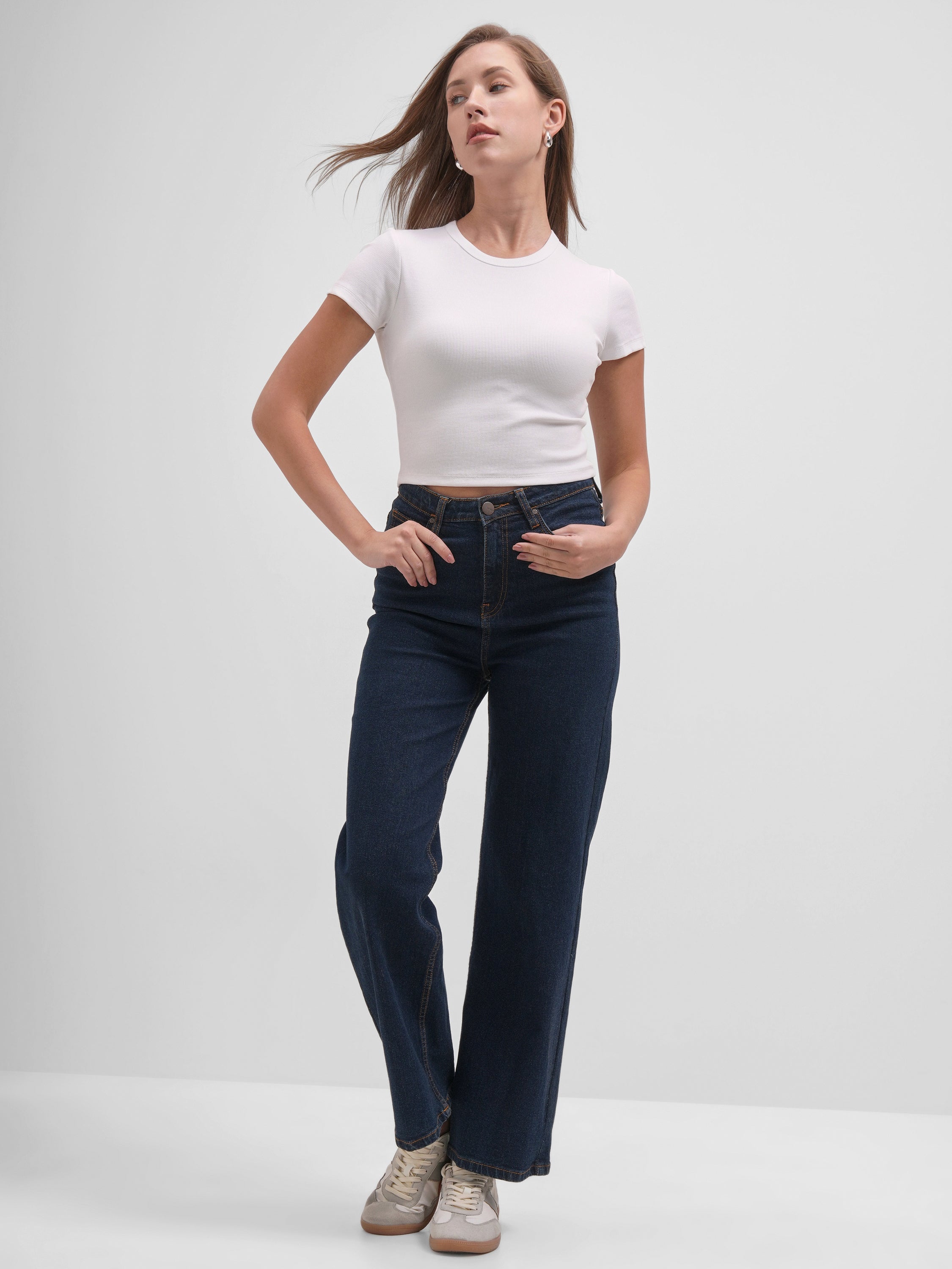 Tokyo Talkies Women White Solid Regular Top