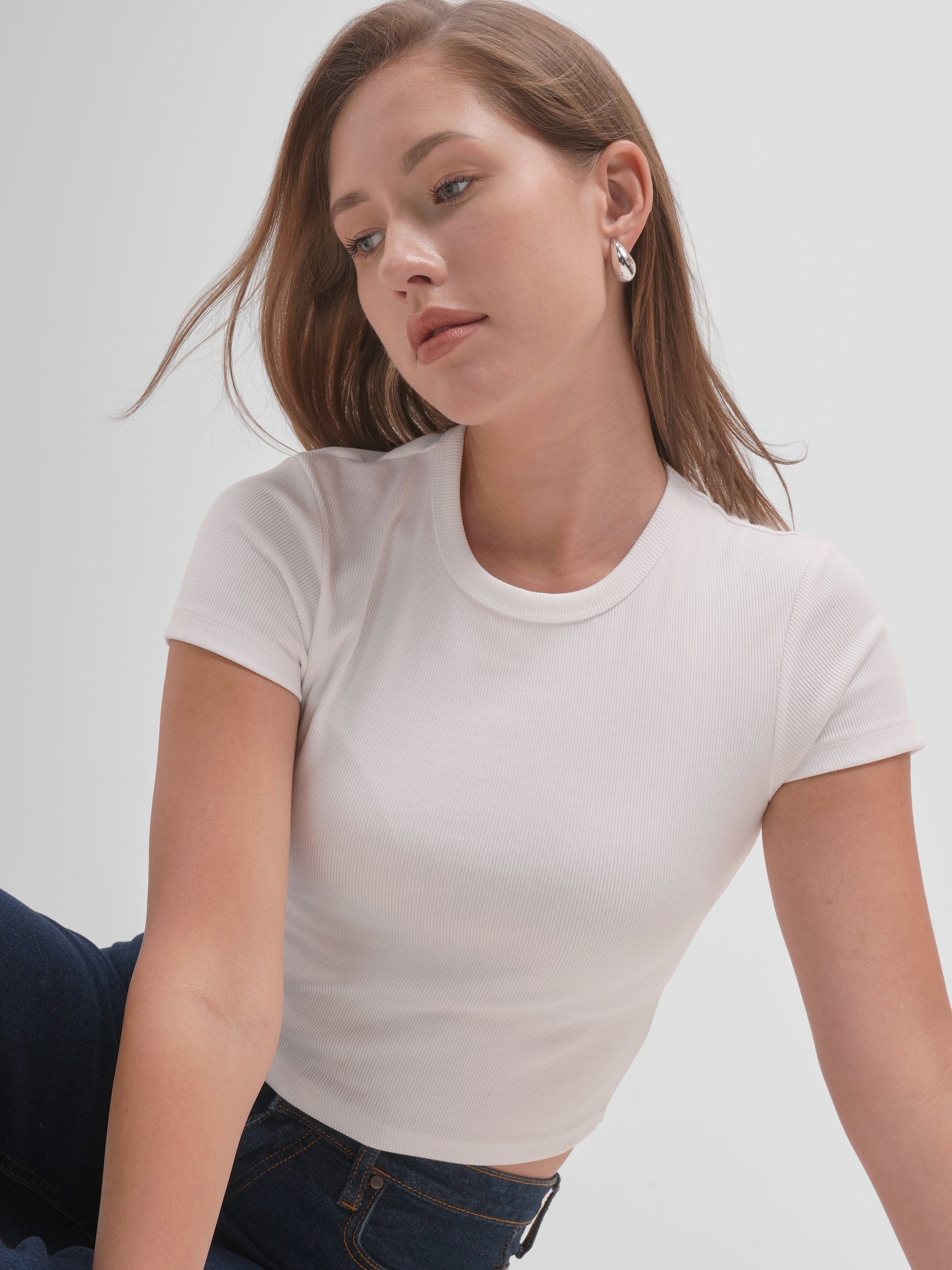 Tokyo Talkies Women White Solid Regular Top