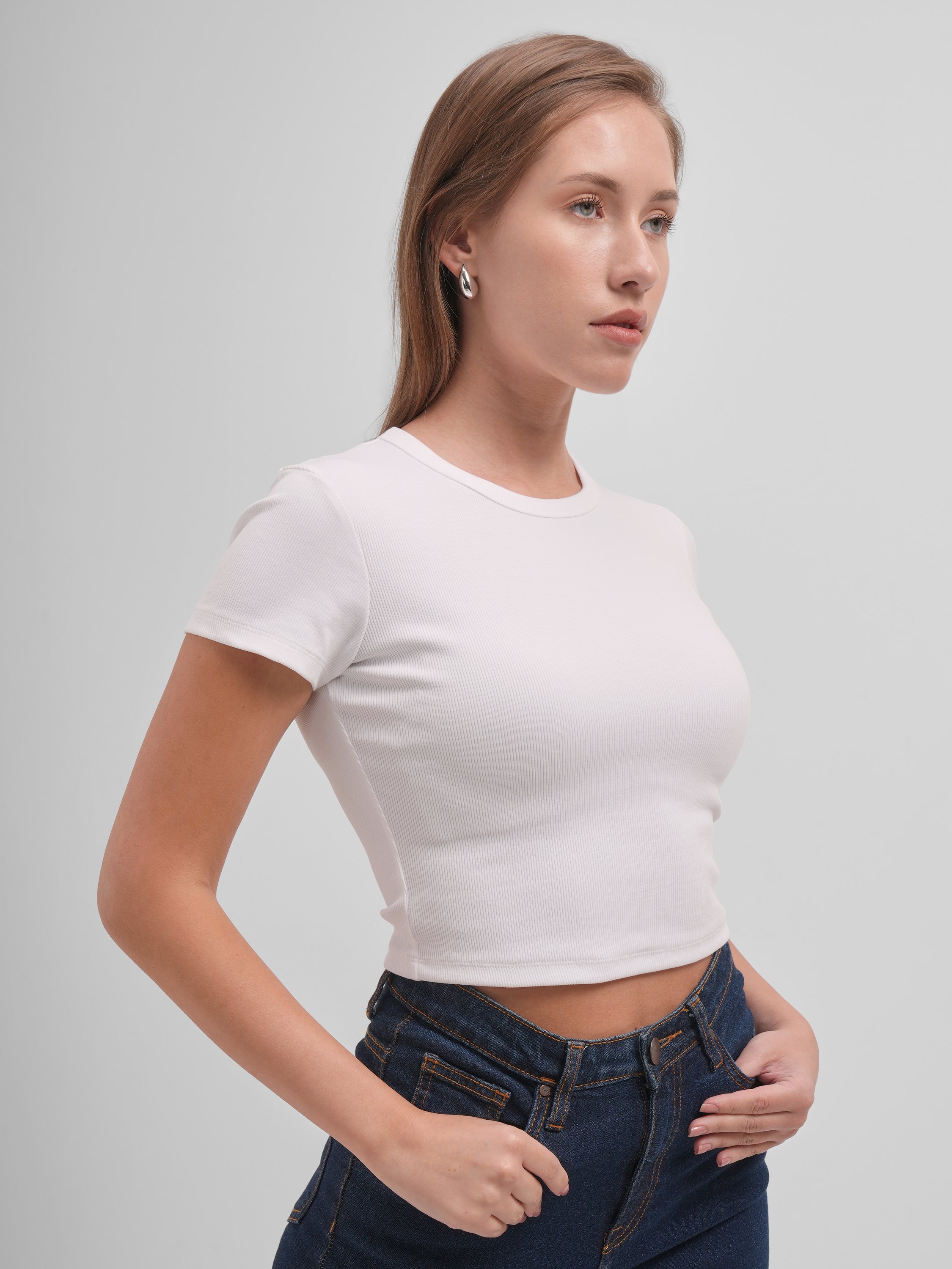 Tokyo Talkies Women White Solid Regular Top