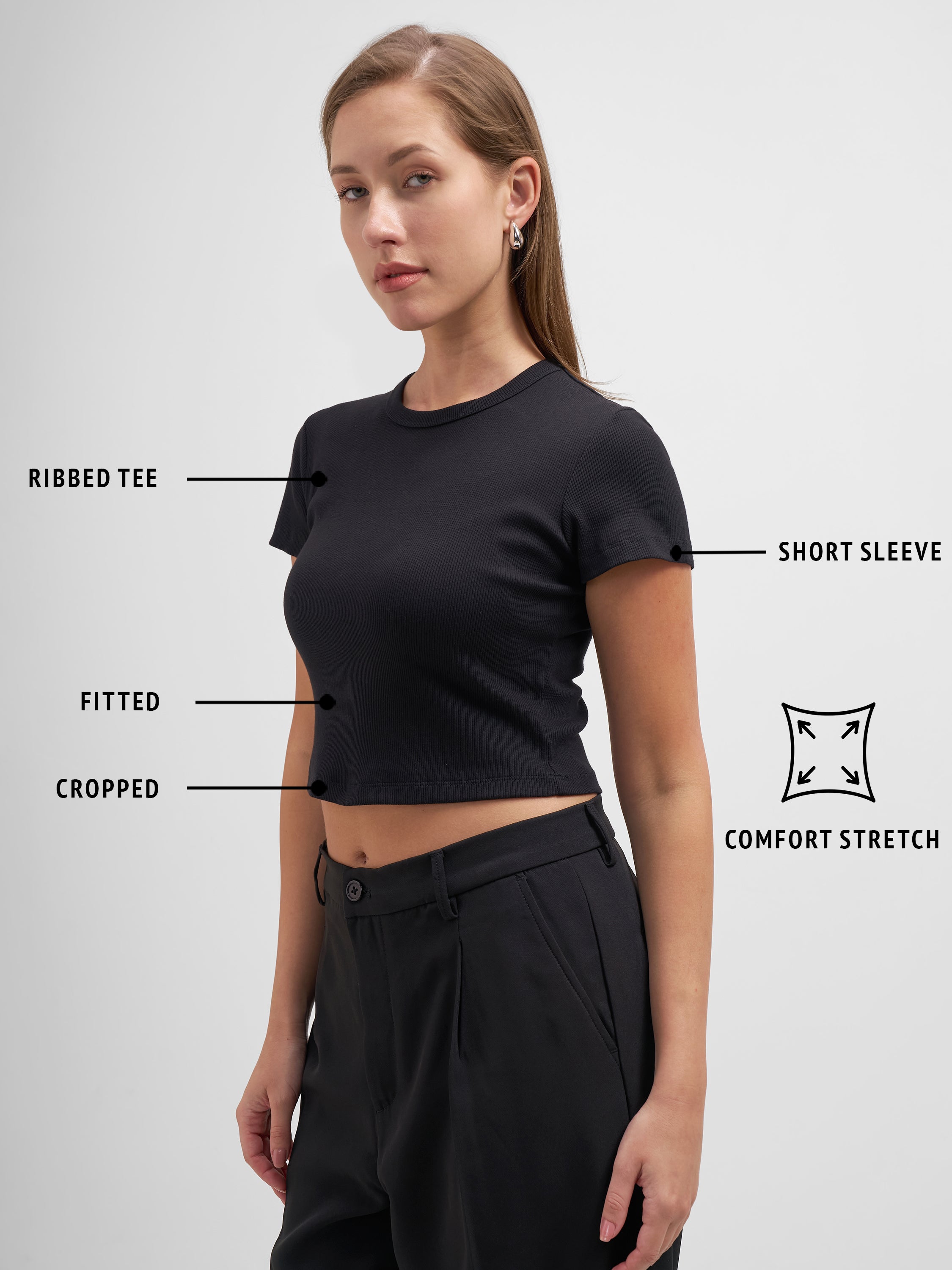 Tokyo Talkies Women Black Solid Regular Top