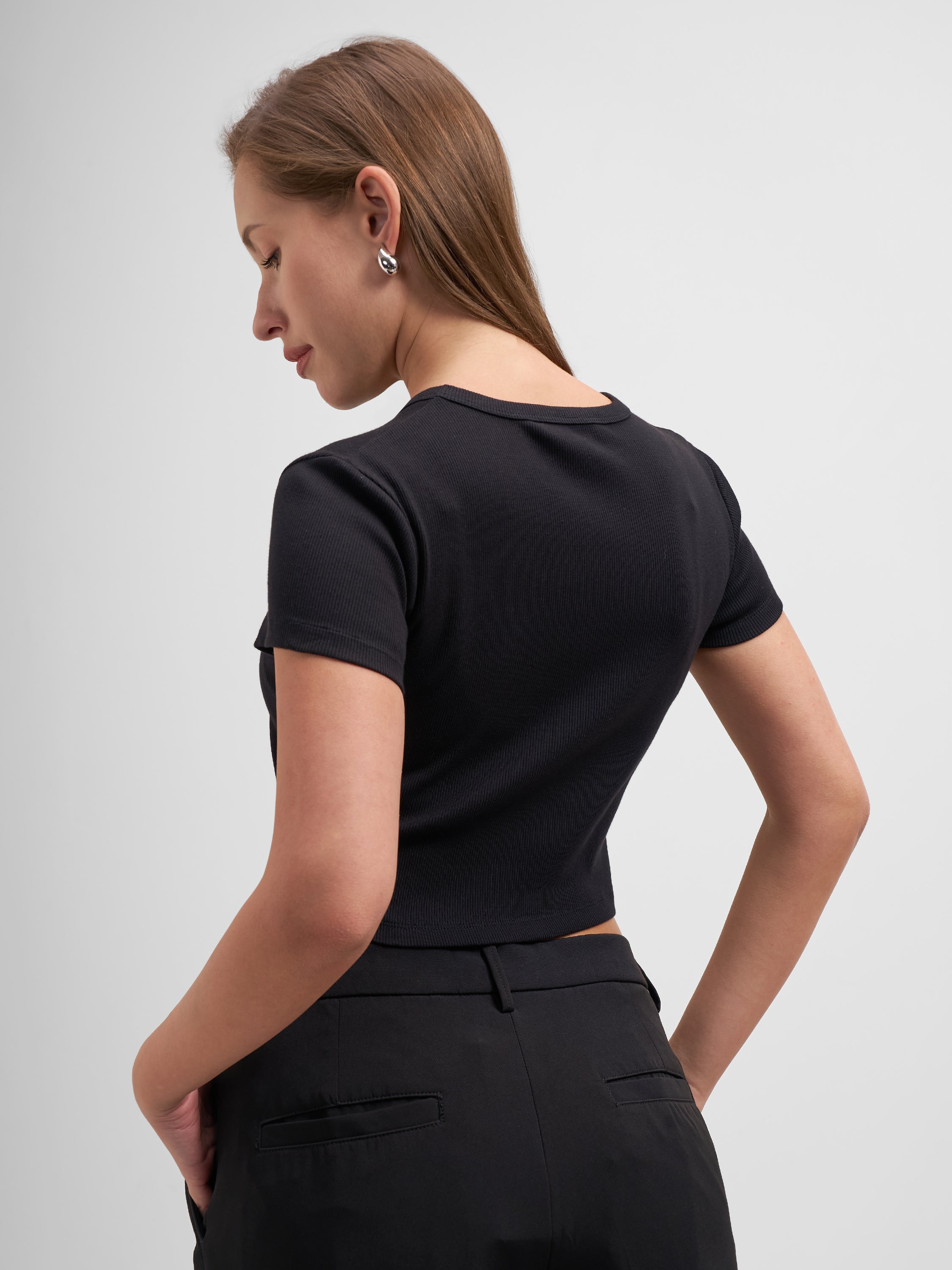 Tokyo Talkies Women Black Solid Regular Top