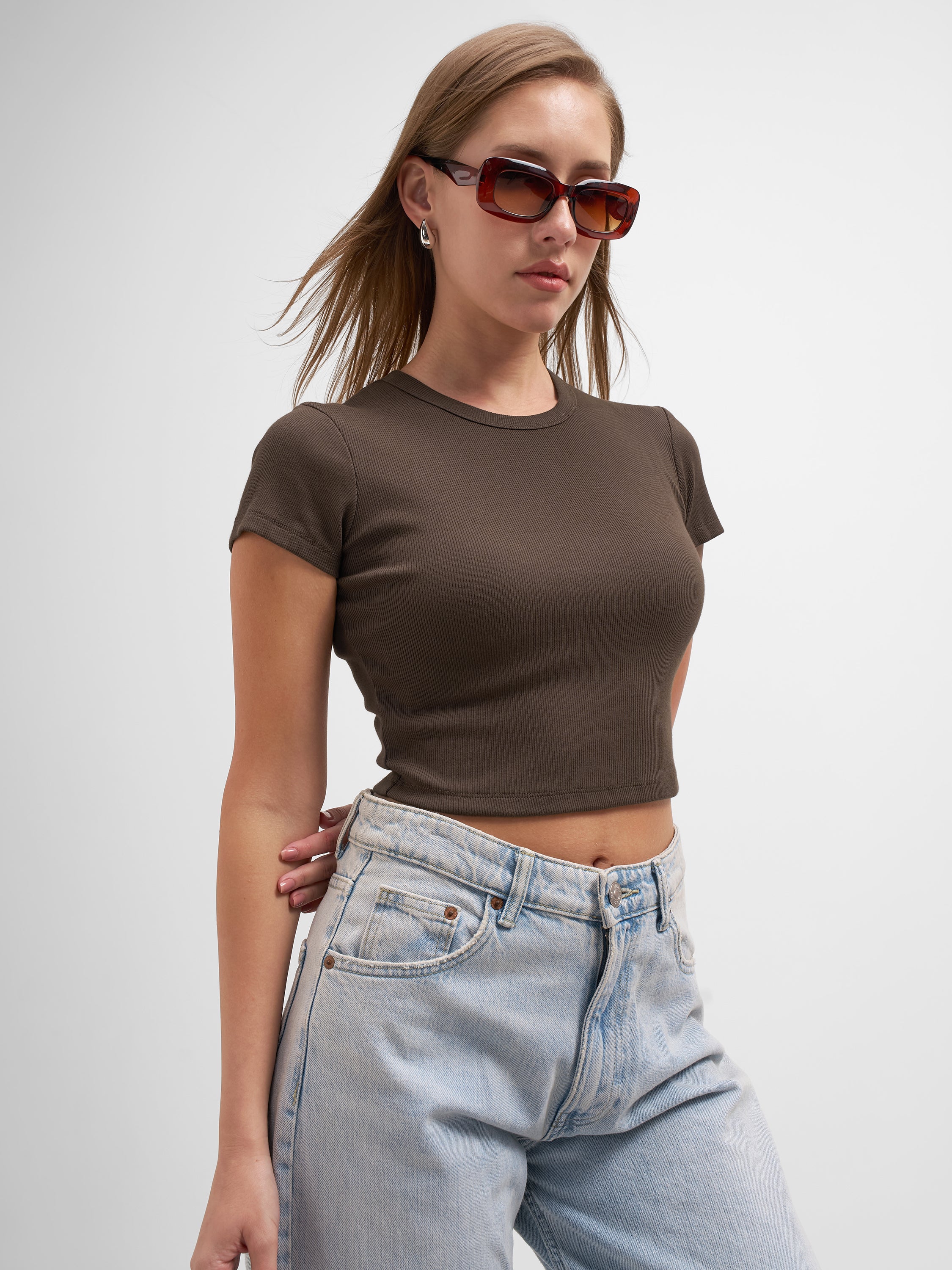 Tokyo Talkies Women Brown Solid Regular Top