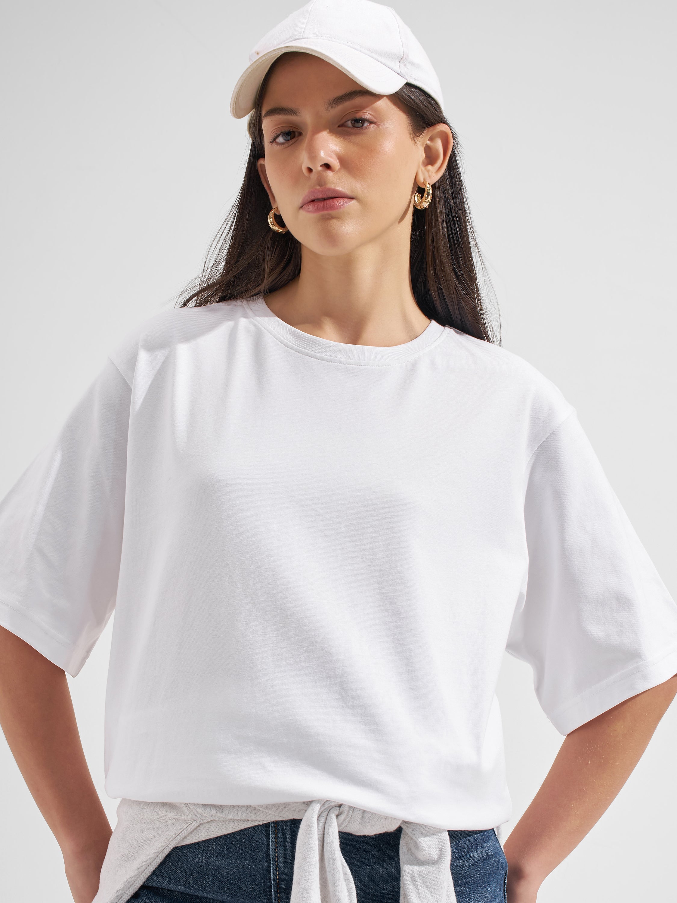 Tokyo Talkies Women White Solid Regular Top