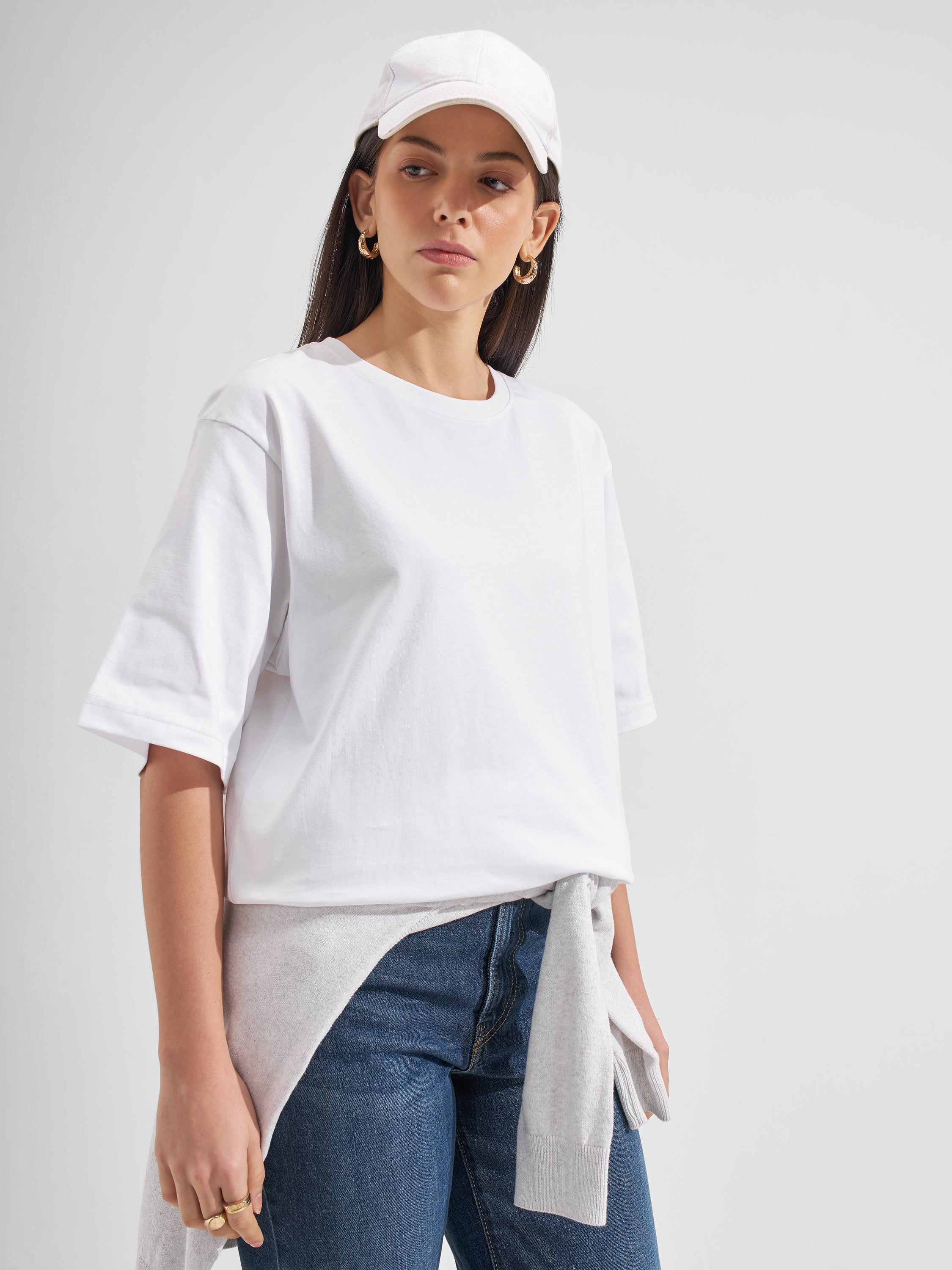 Tokyo Talkies Women White Solid Regular Top