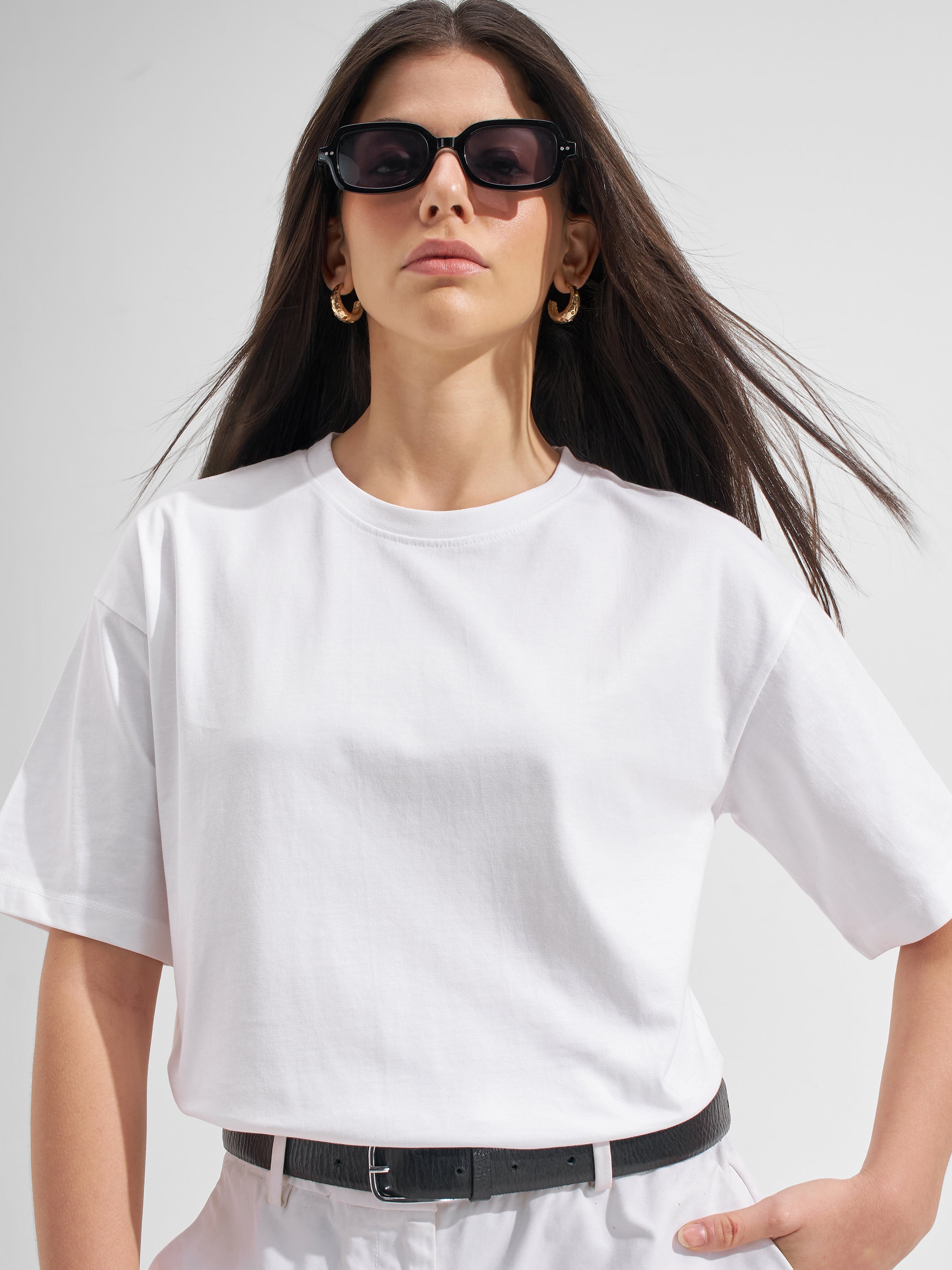 Tokyo Talkies Women White Solid Regular Top