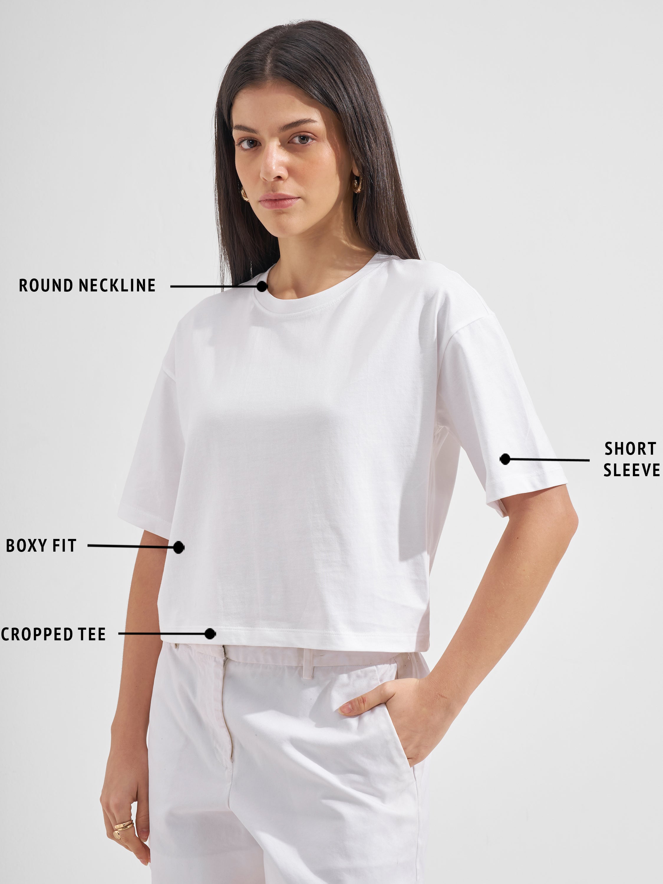 Tokyo Talkies Women White Solid Regular Top