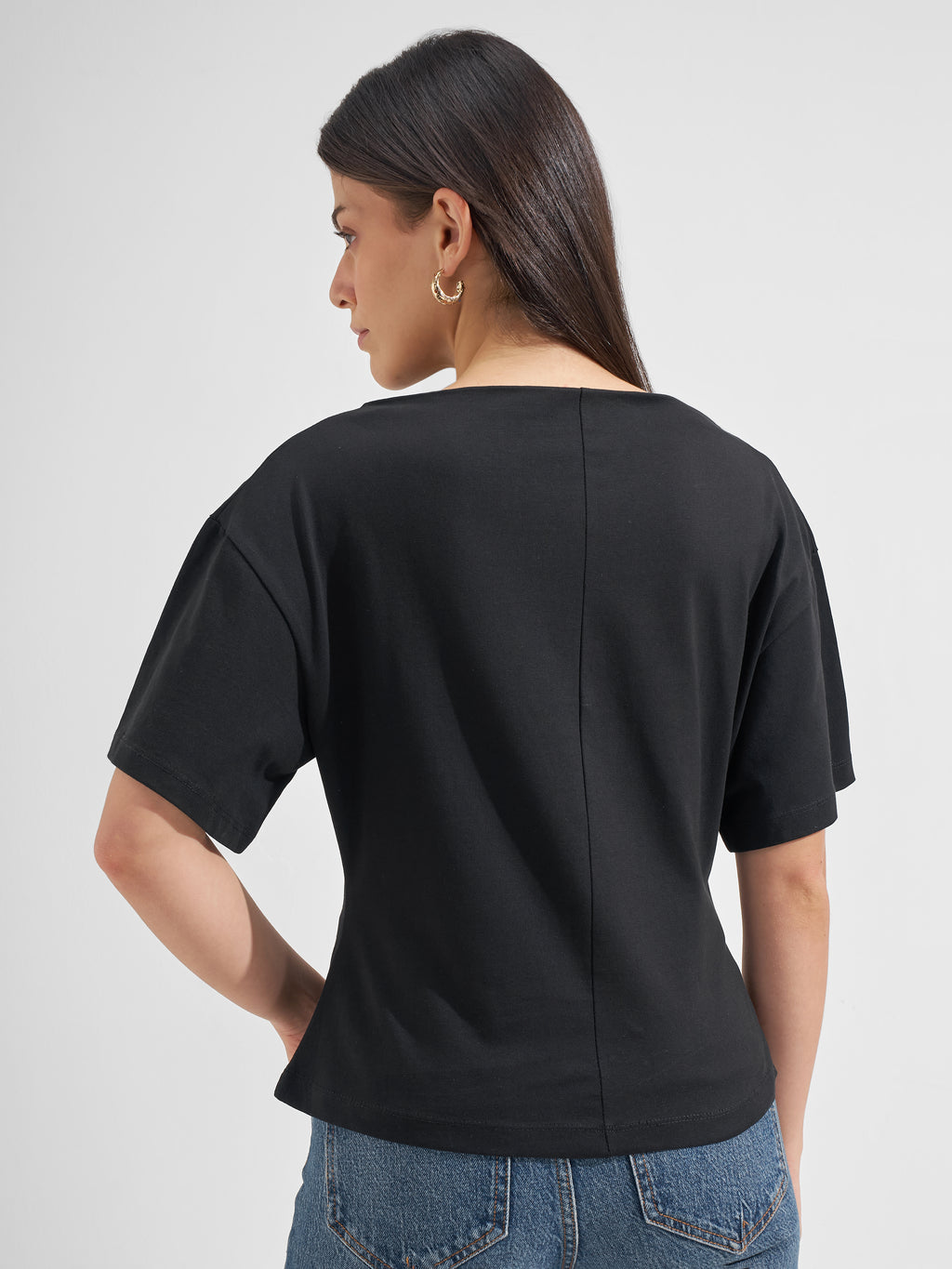 Tokyo Talkies Women Black Solid Regular Top