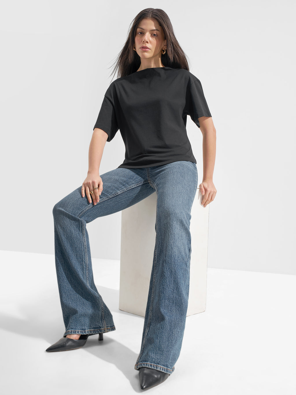 Tokyo Talkies Women Black Solid Regular Top