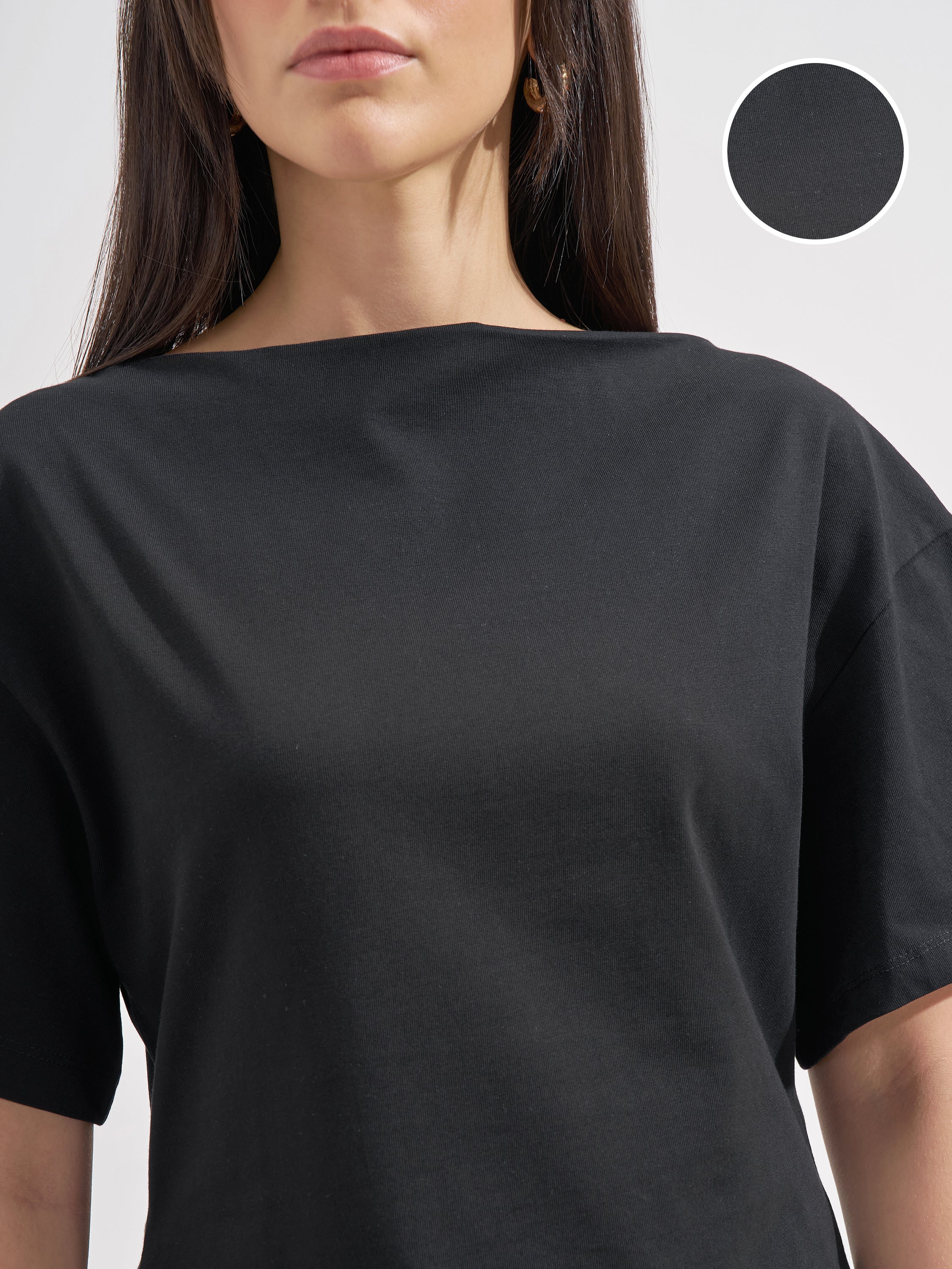 Tokyo Talkies Women Black Solid Regular Top