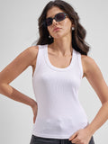 Tokyo Talkies Women White Solid Regular Top