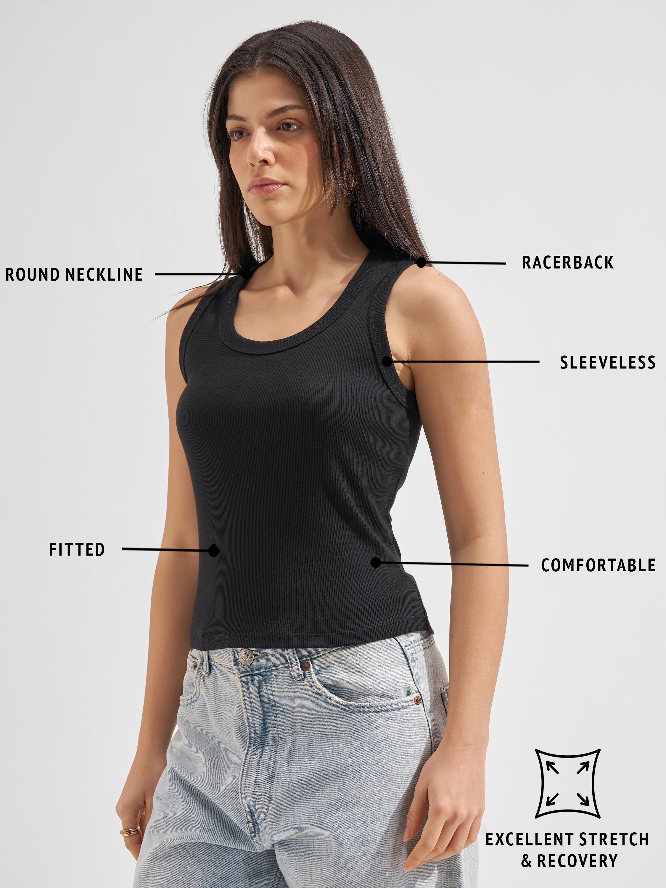 Tokyo Talkies Women Black Solid Regular Top