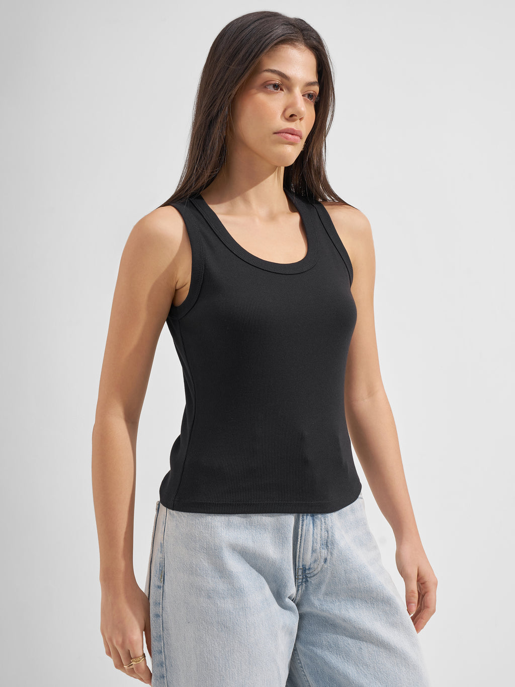 Tokyo Talkies Women Black Solid Regular Top