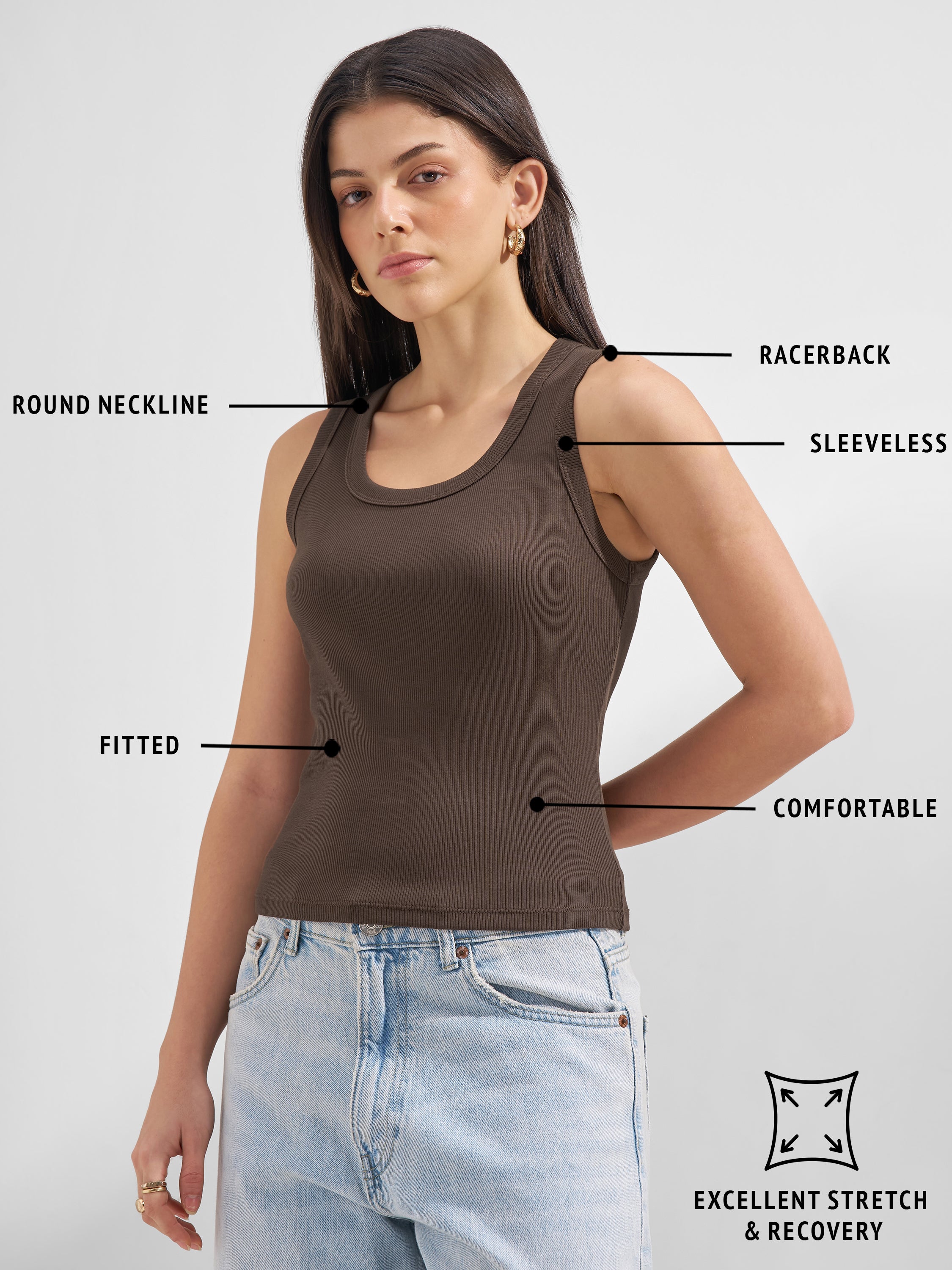 Tokyo Talkies Women Brown Solid Regular Top