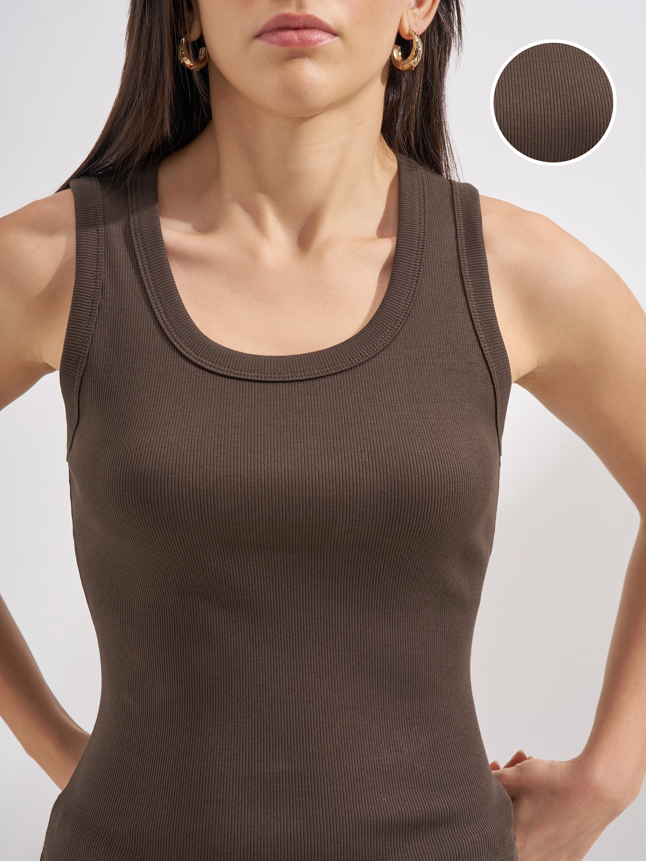 Tokyo Talkies Women Brown Solid Regular Top