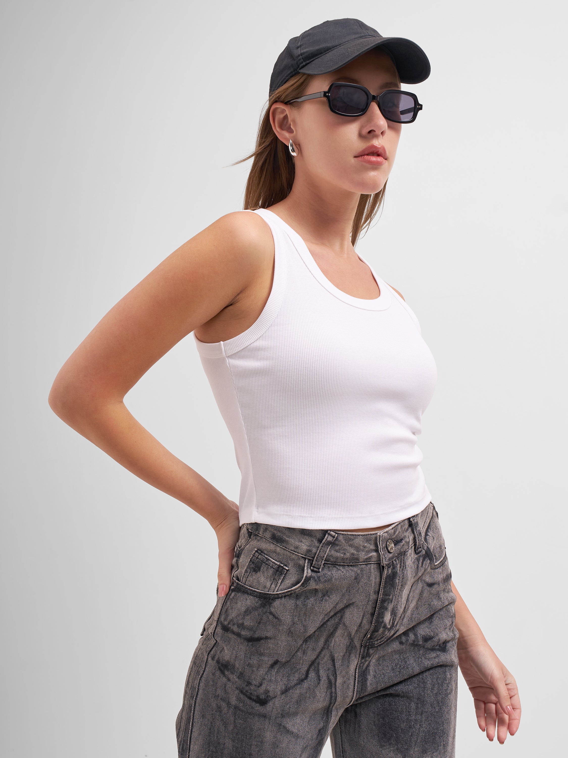 Tokyo Talkies Women White Solid Regular Top