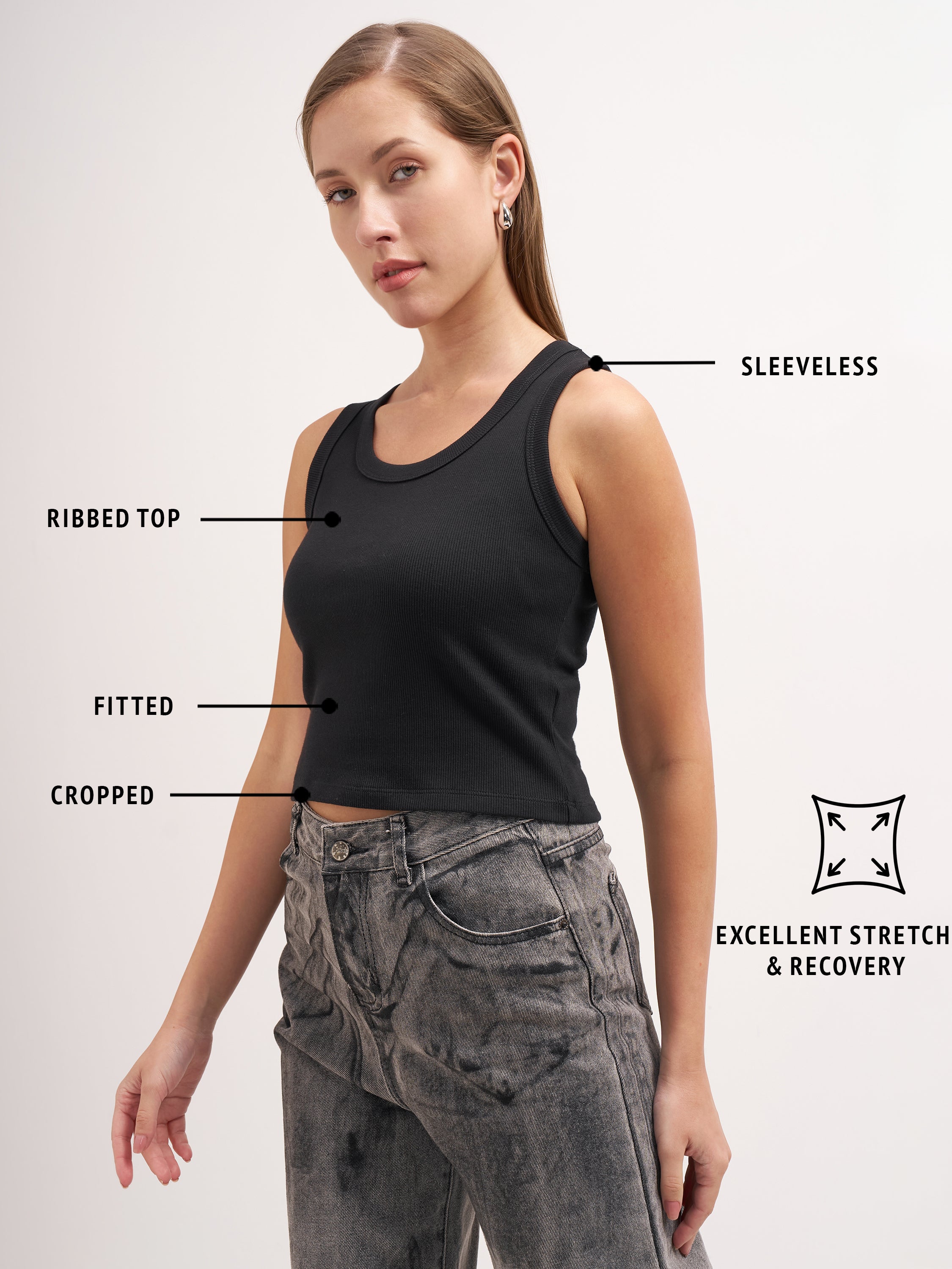 Tokyo Talkies Women Black Solid Regular Top