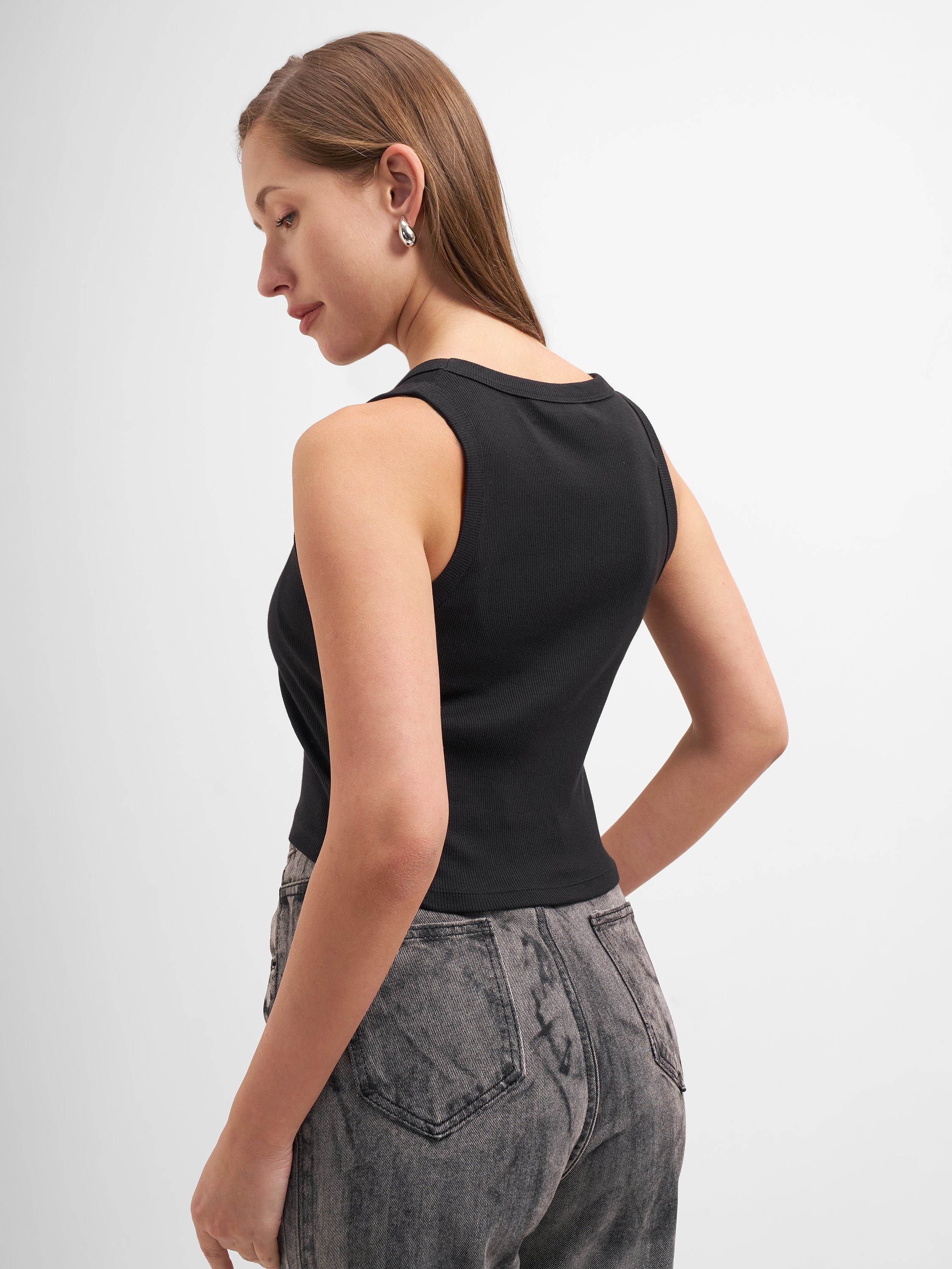Tokyo Talkies Women Black Solid Regular Top
