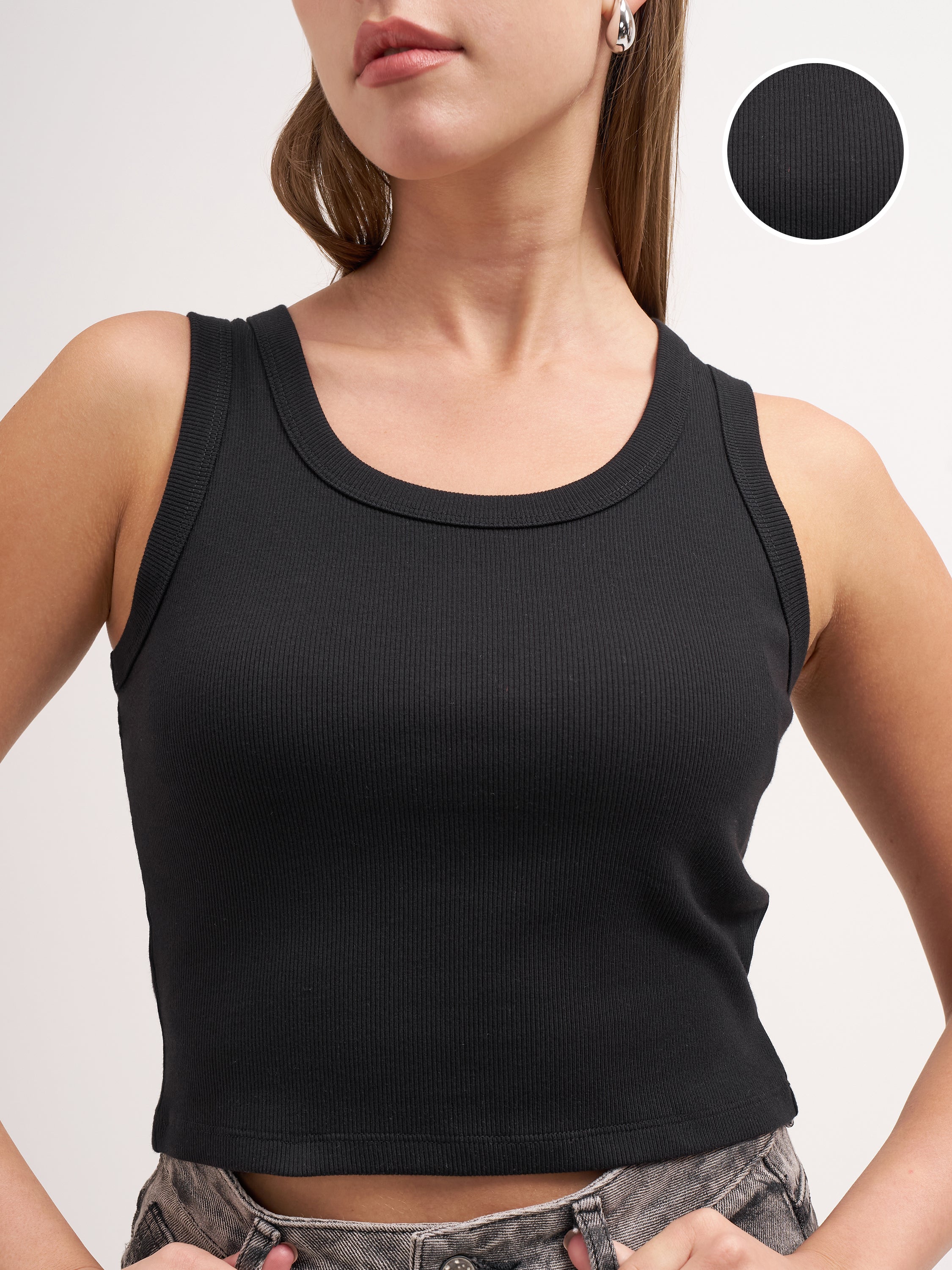 Tokyo Talkies Women Black Solid Regular Top