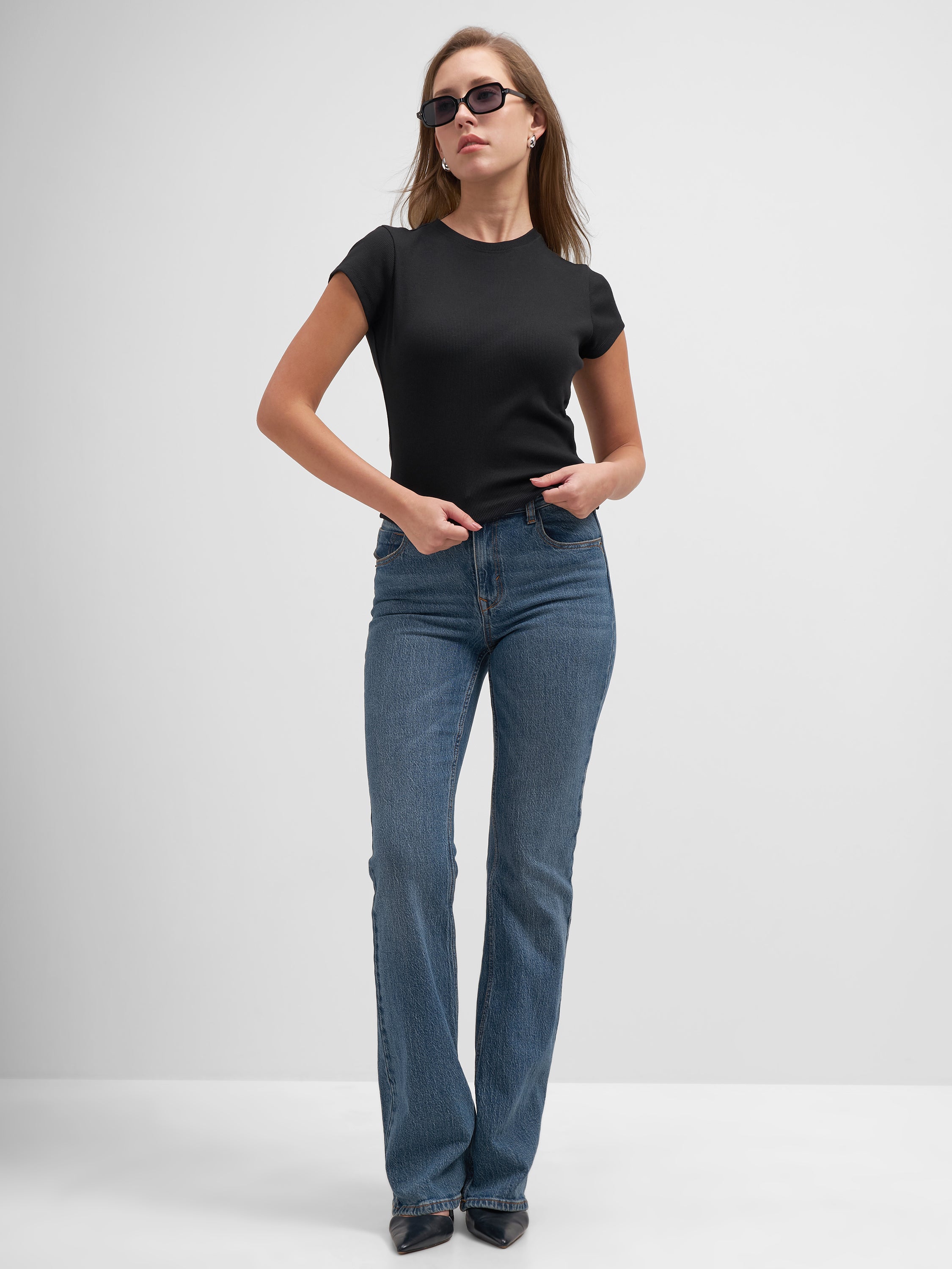Tokyo Talkies Women Black Solid Regular Top