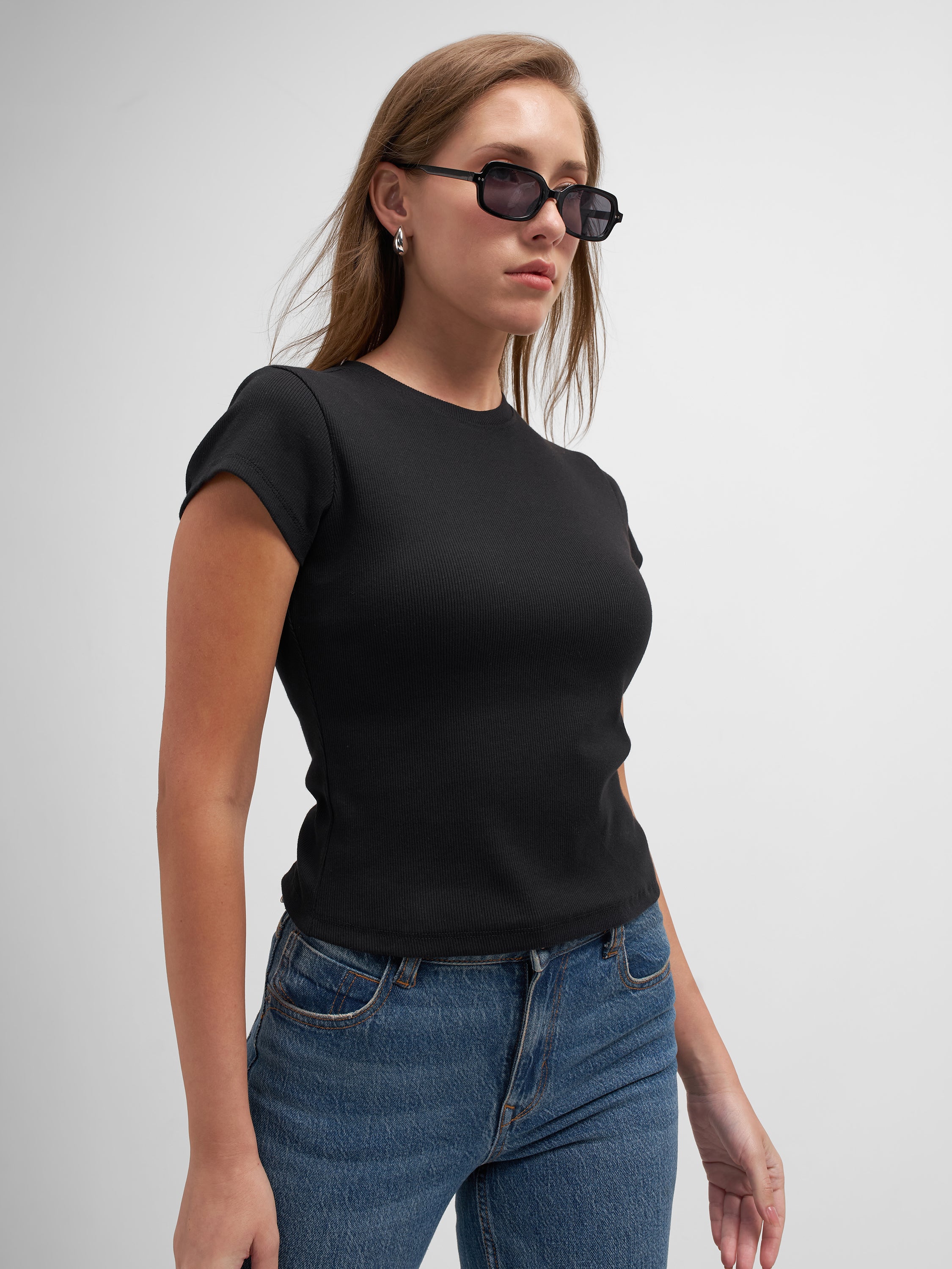 Tokyo Talkies Women Black Solid Regular Top