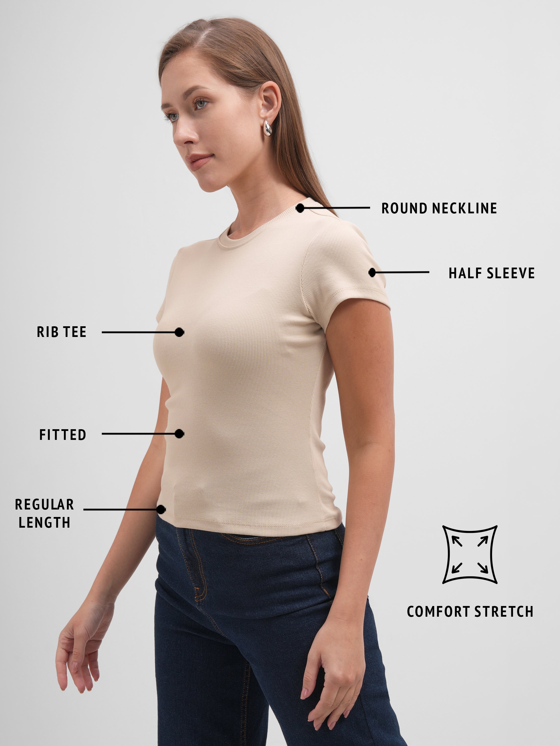 Tokyo Talkies Women Beige Solid Regular Top
