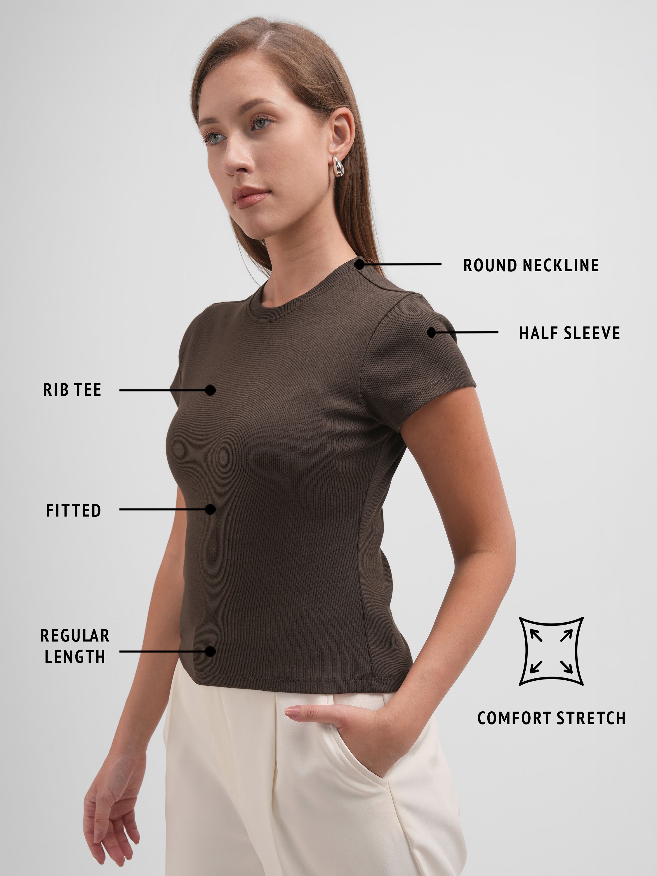 Tokyo Talkies Women Brown Solid Regular Top