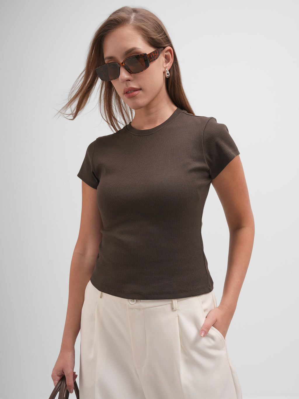 Tokyo Talkies Women Brown Solid Regular Top