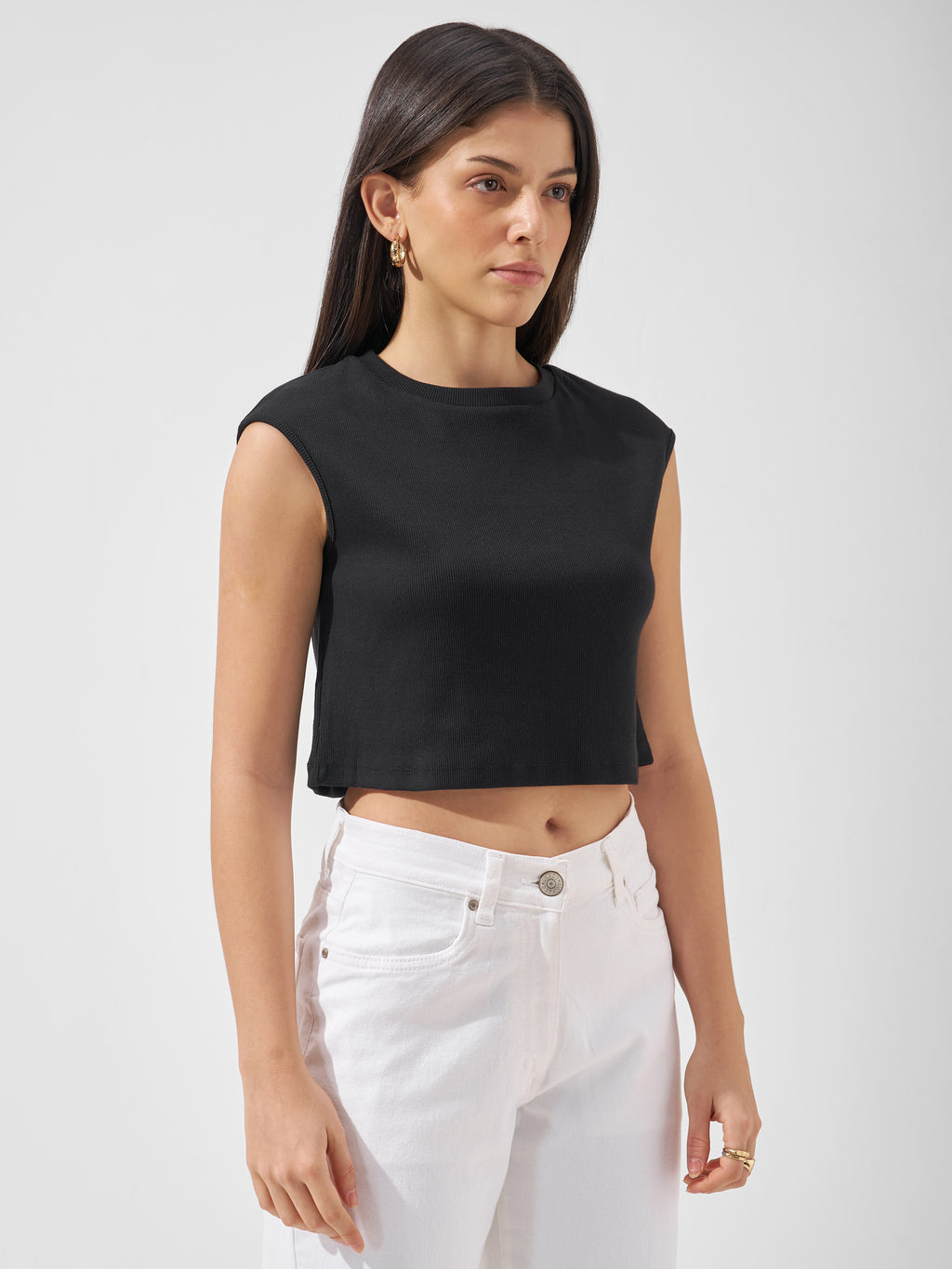 Tokyo Talkies Women Black Solid Regular Top